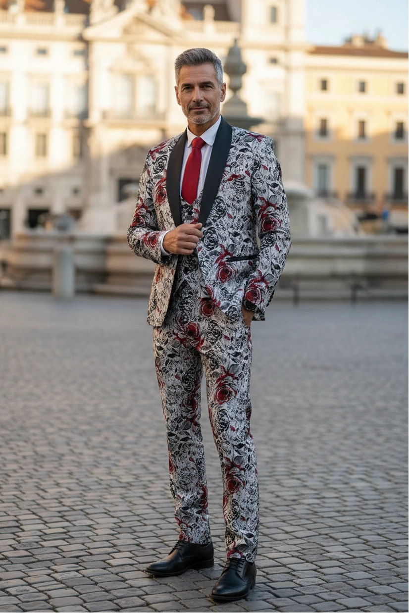 Men's Baroque Blossom 3 Piece Suit