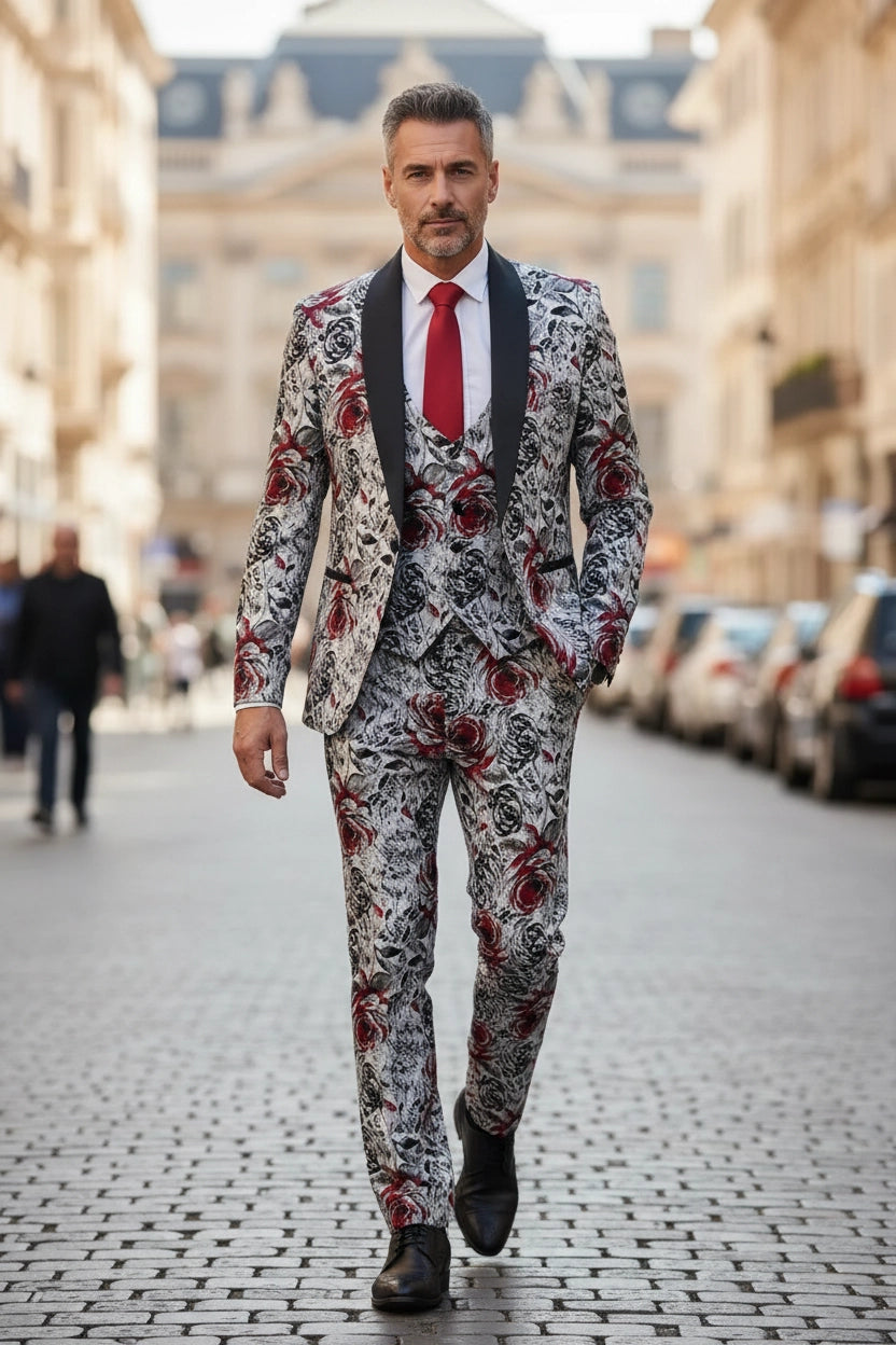 Men's Baroque Blossom 3 Piece Suit