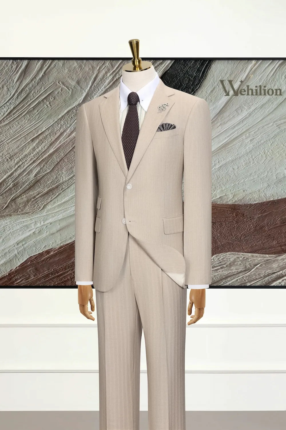 Men's Lightweight and Elegant Stripe 3 Piece Suits