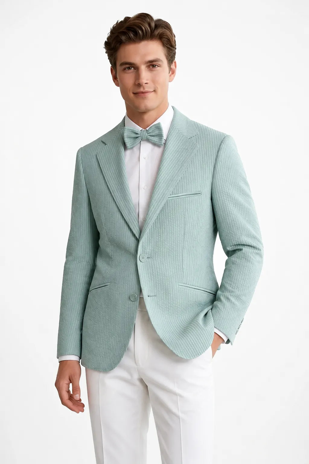 Men's Mode Seersucker 2 Piece Suit
