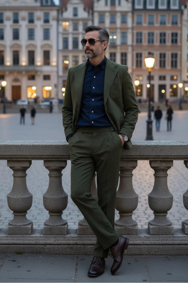 Men's Urban Gentleman Wool Blend 2 Piece Suits