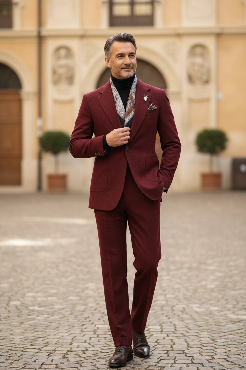 Men's Retro Herringbone 2 Piece Suits