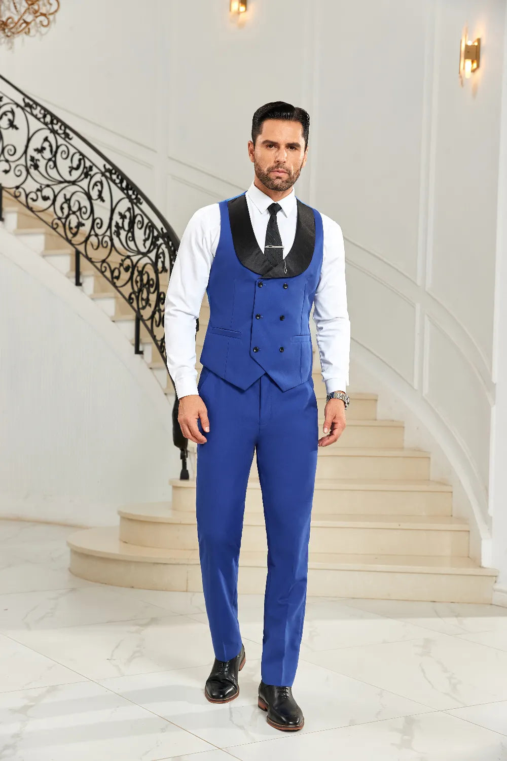 Men's Shawl Collar Vest & Pants 2 Pieces Suits