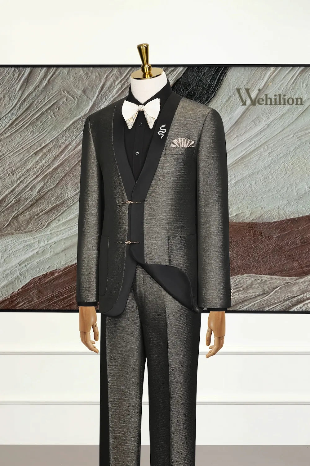 Men's Modern No-Collar 2 Pieces Suits