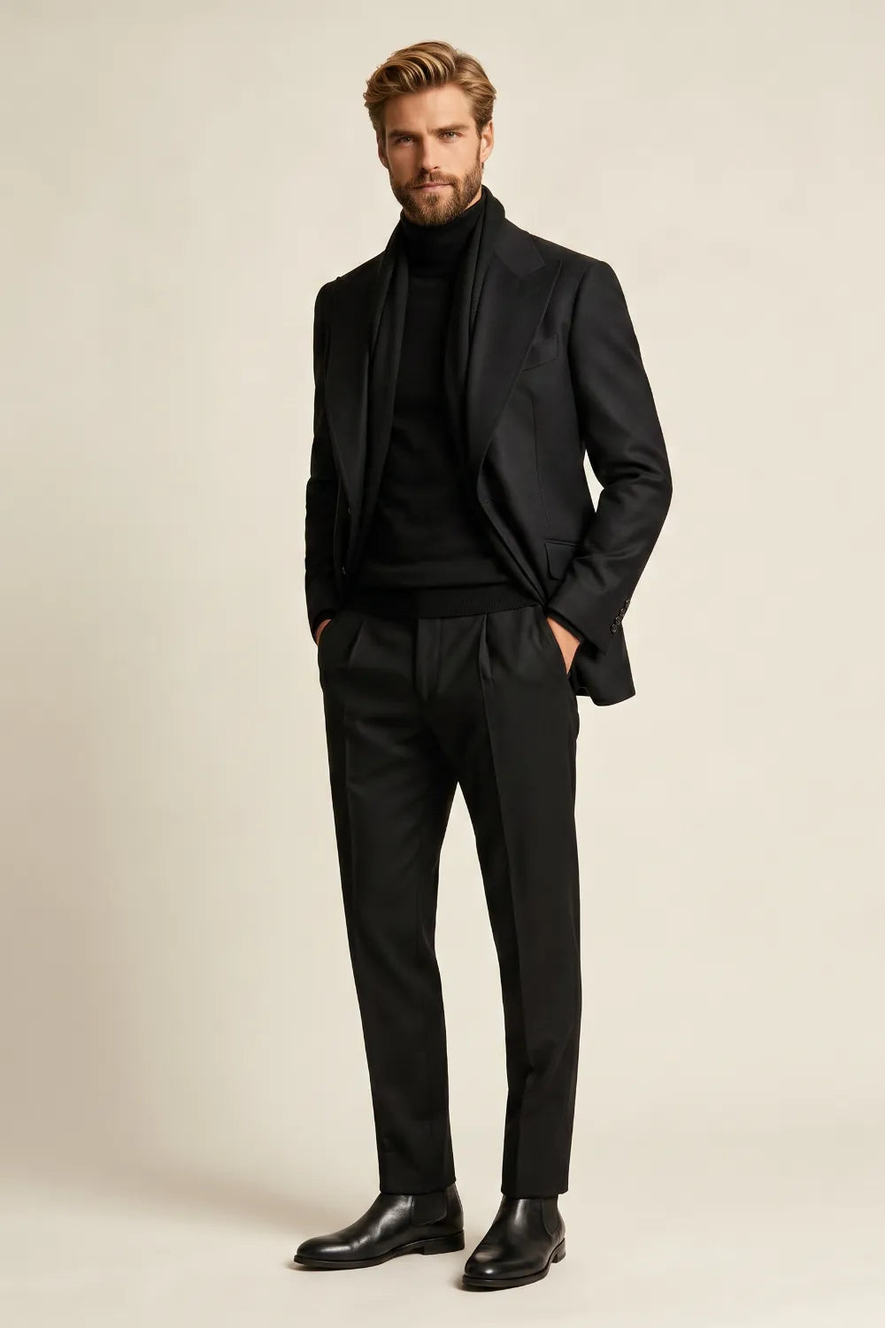 Men's Black Slim Fit 2 Piece Suit