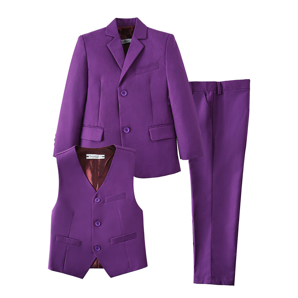 Boys Kids Formal 3 Piece Suits - Blazer Vest & Pants