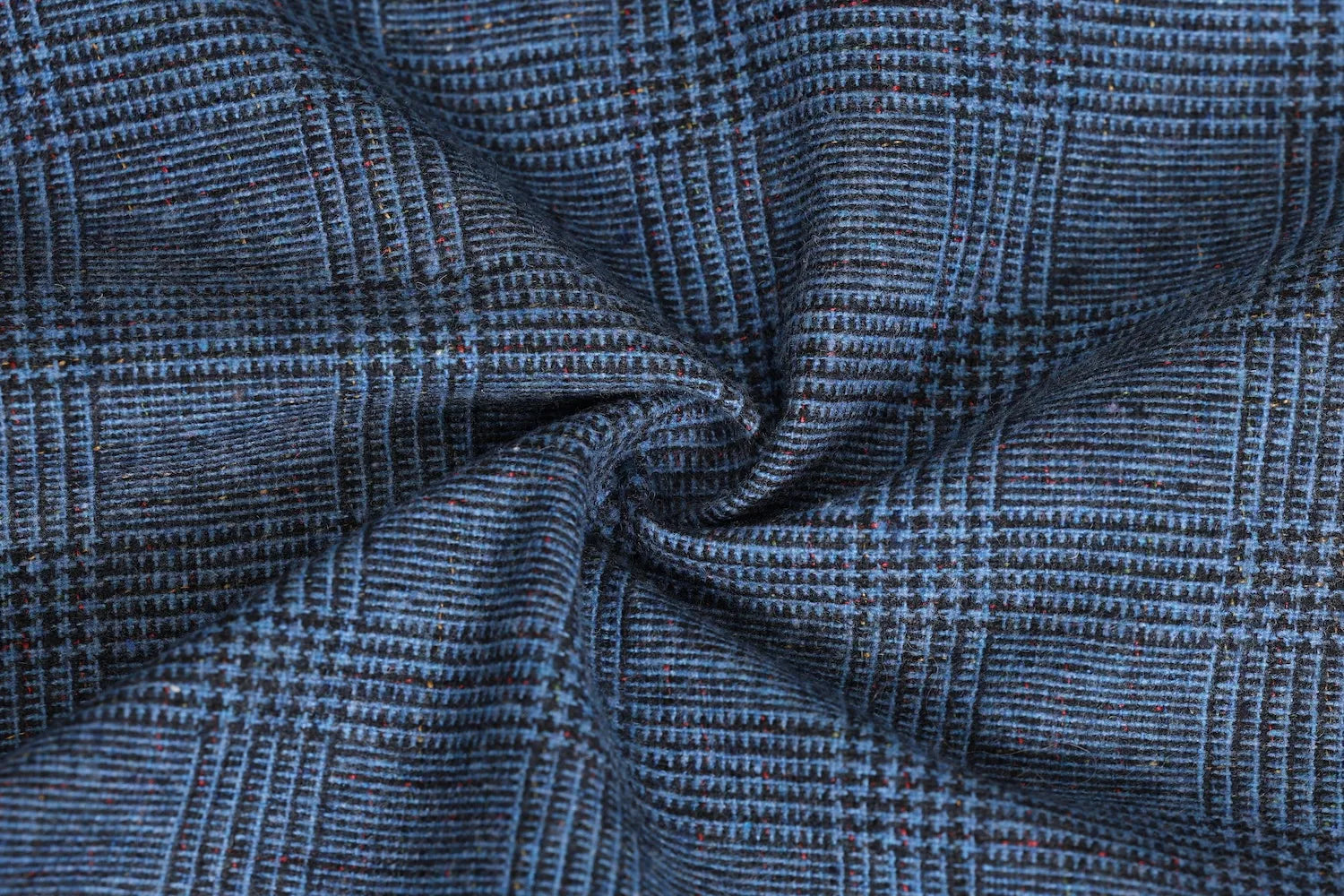 Men's Blue Plaid Herringbone 2 Piece Suit