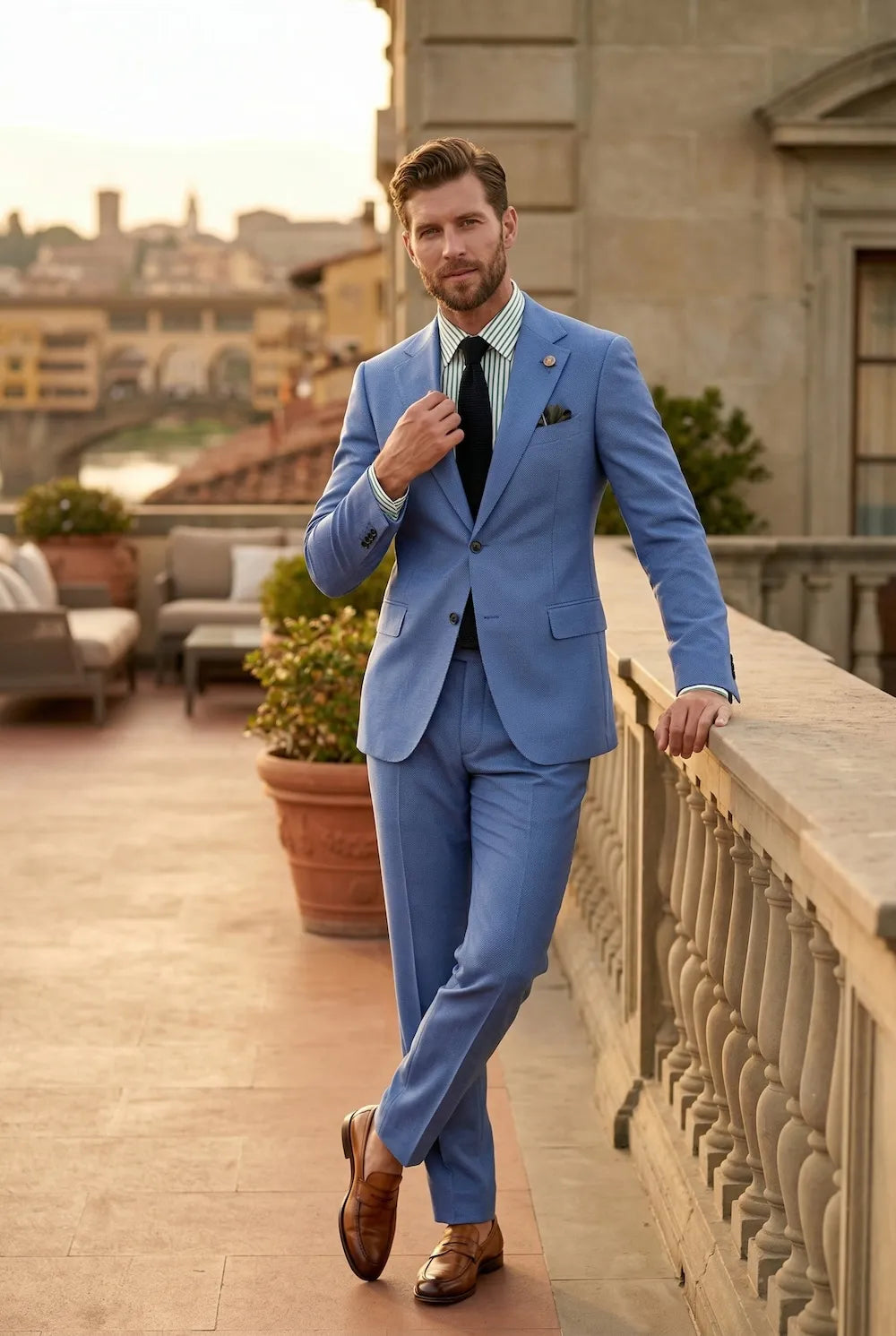 Men's Modern Blue 2 Piece Suit