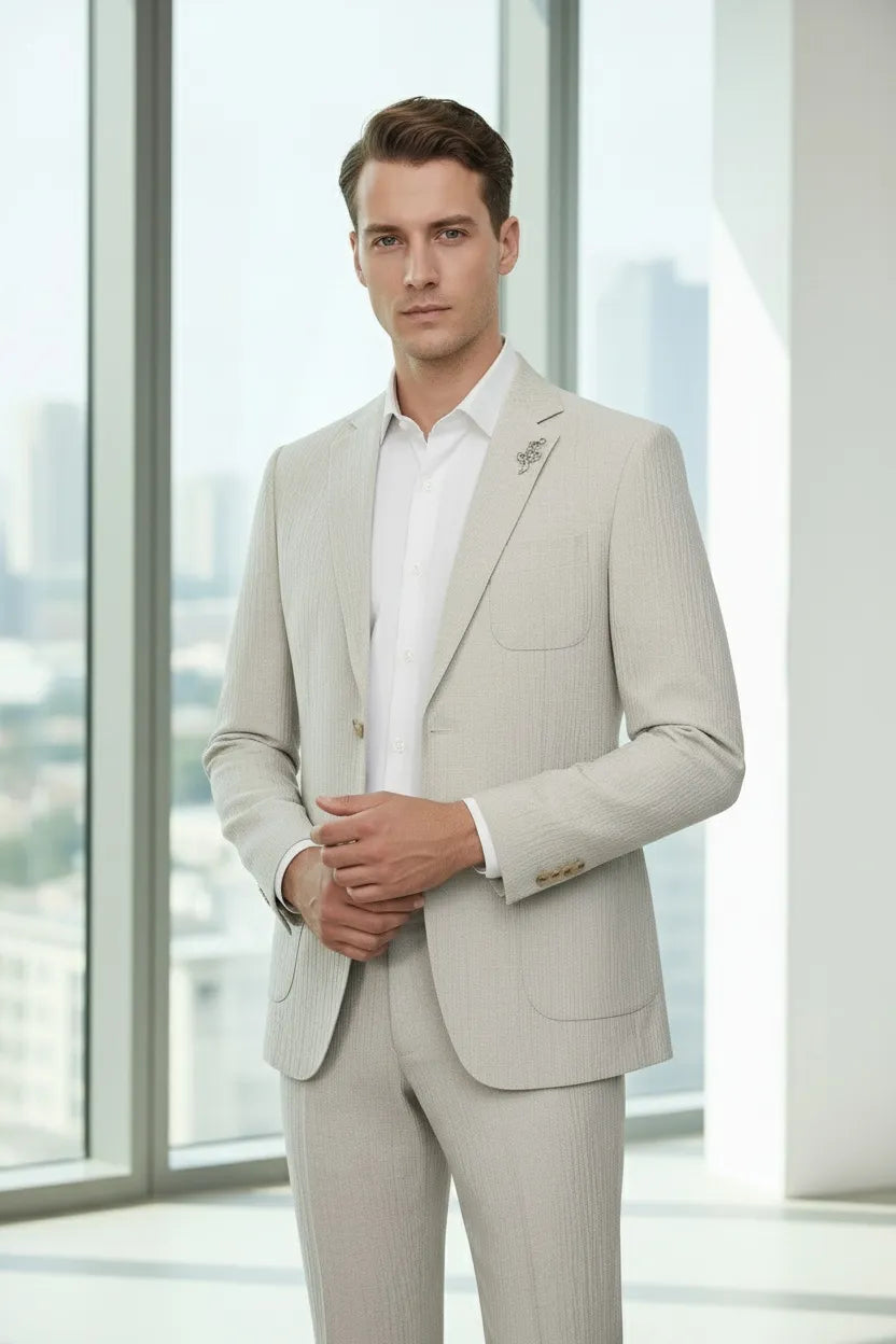 Men's Summer Linen 2 Piece Suits
