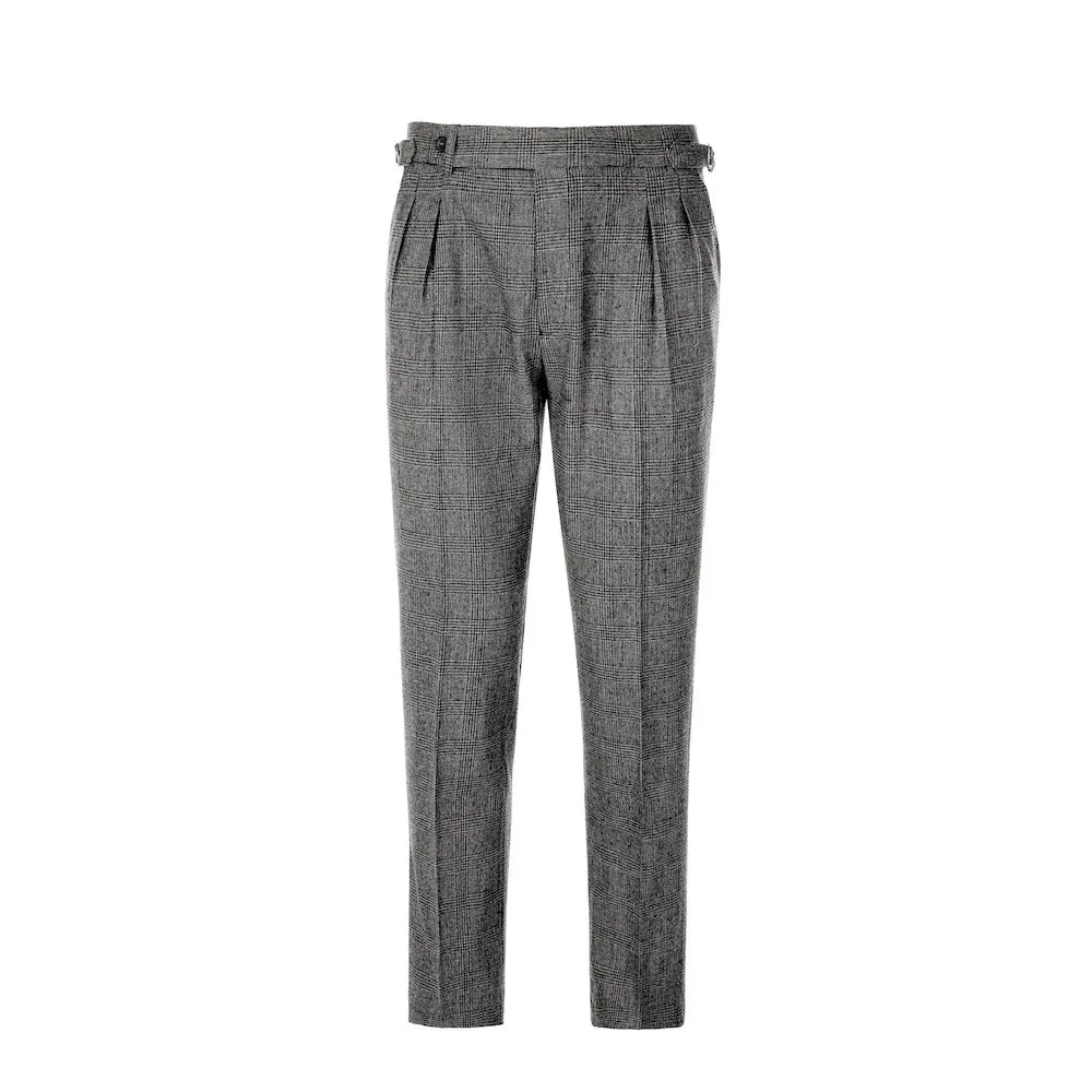 Men's Casual Plaid Wool 2 Piece Suit