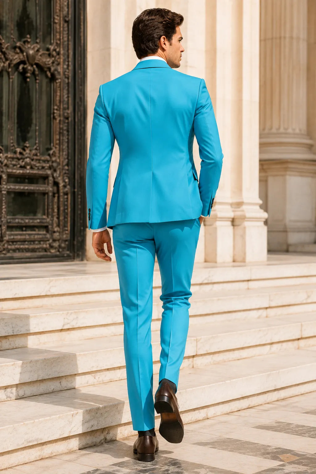 Men's Peak Lapel Formal 2 Piece Suit