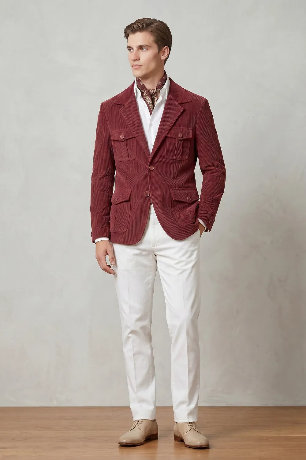 Men's Tailored Corduroy 2 Piece Suit