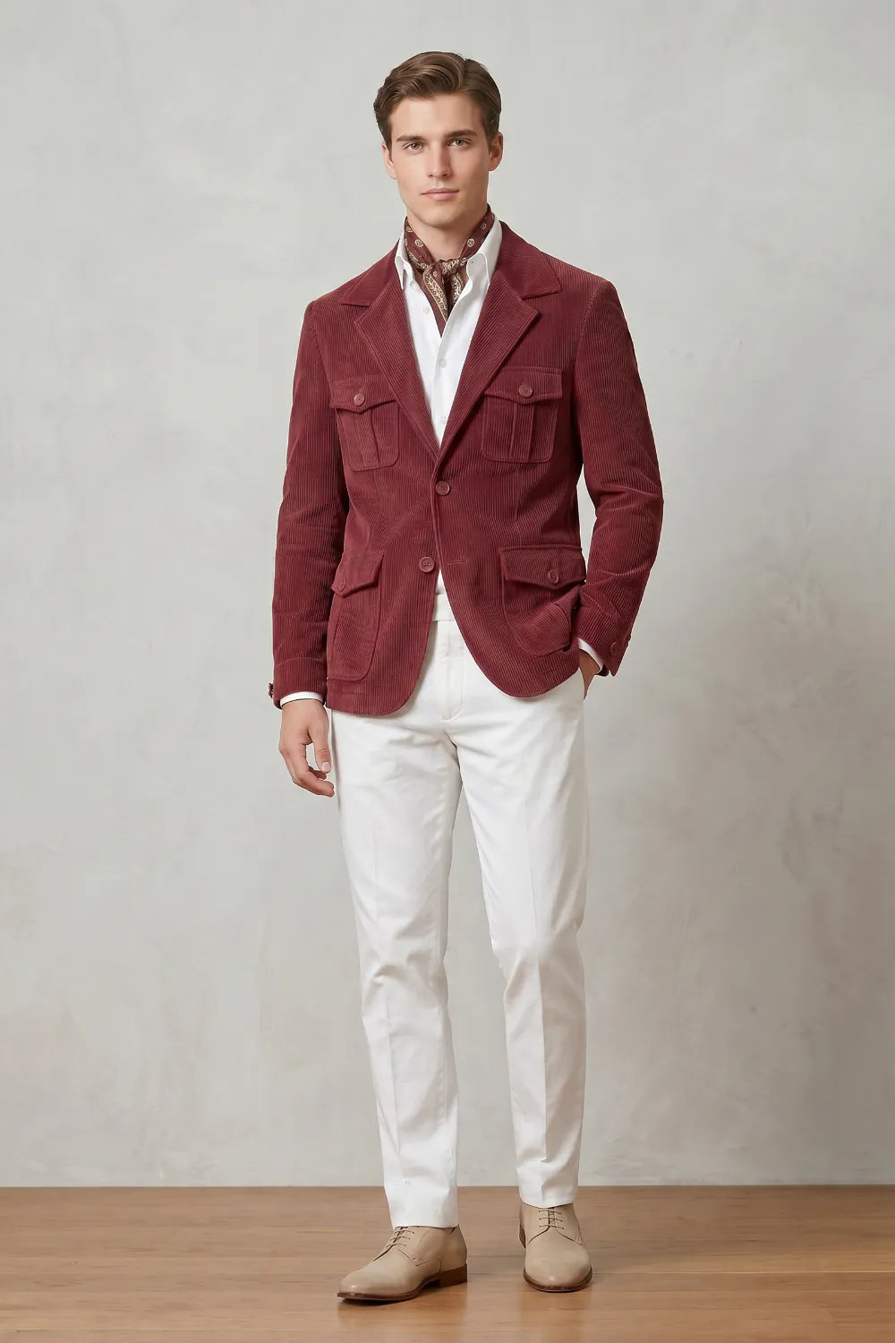 Men's Tailored Corduroy 2 Piece Suit