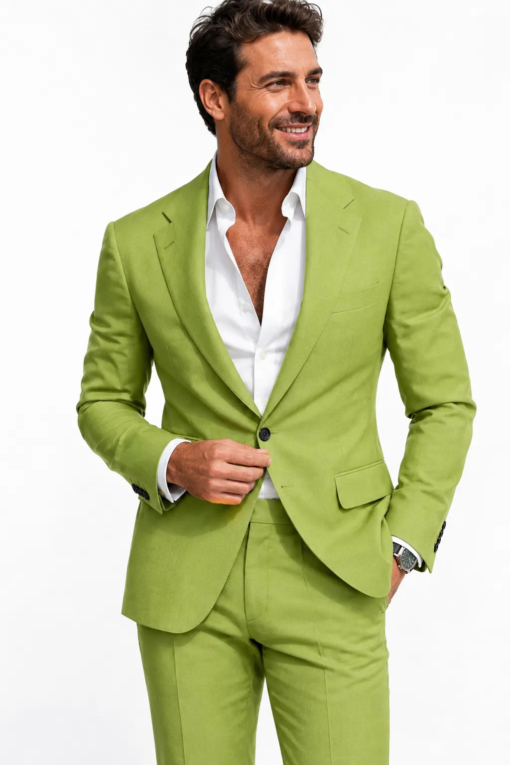 Men's Refined Linen 2 Piece Suit