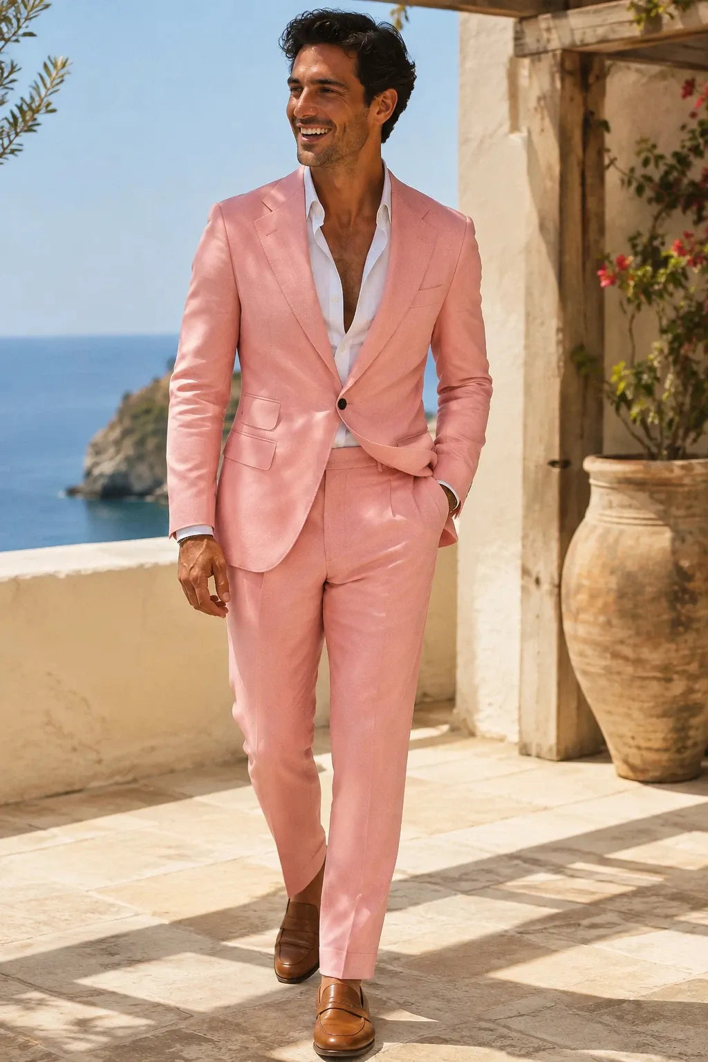 Men's Refined Linen 2 Piece Suit