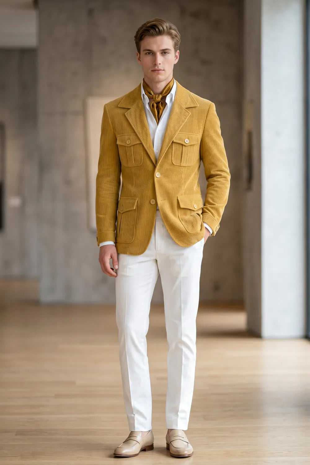 Men's Tailored Corduroy 2 Piece Suit