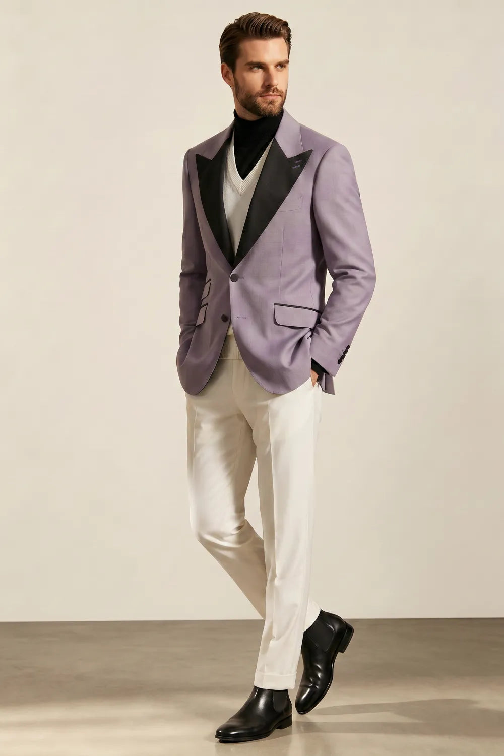 Men's Lilac Wide Peak Lapel 2-Piece Suit