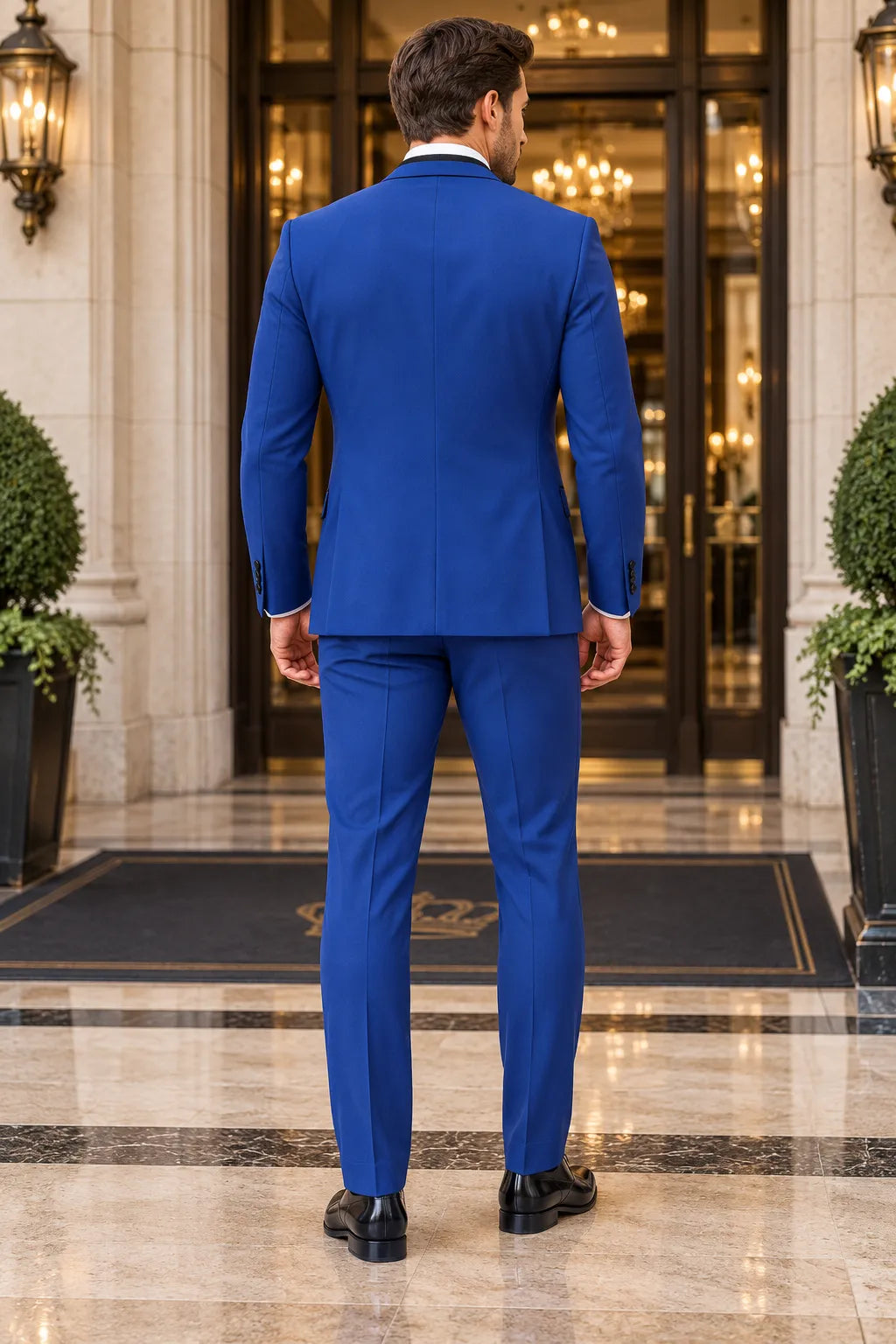 Men's Contrast Shawl Lapel Tuxedo 3 Piece Suit