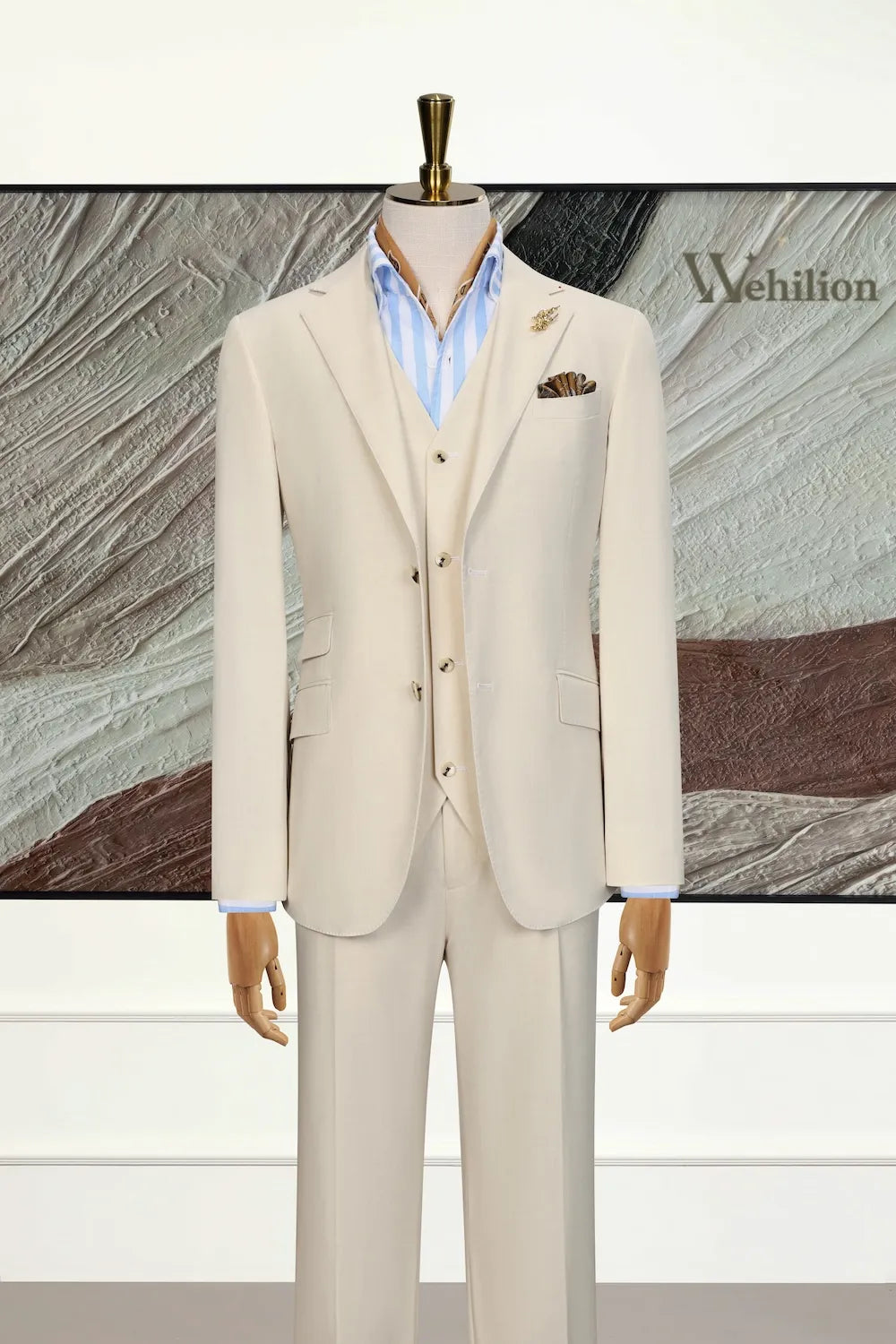 Men's Breathable Linen 3 Piece Suits
