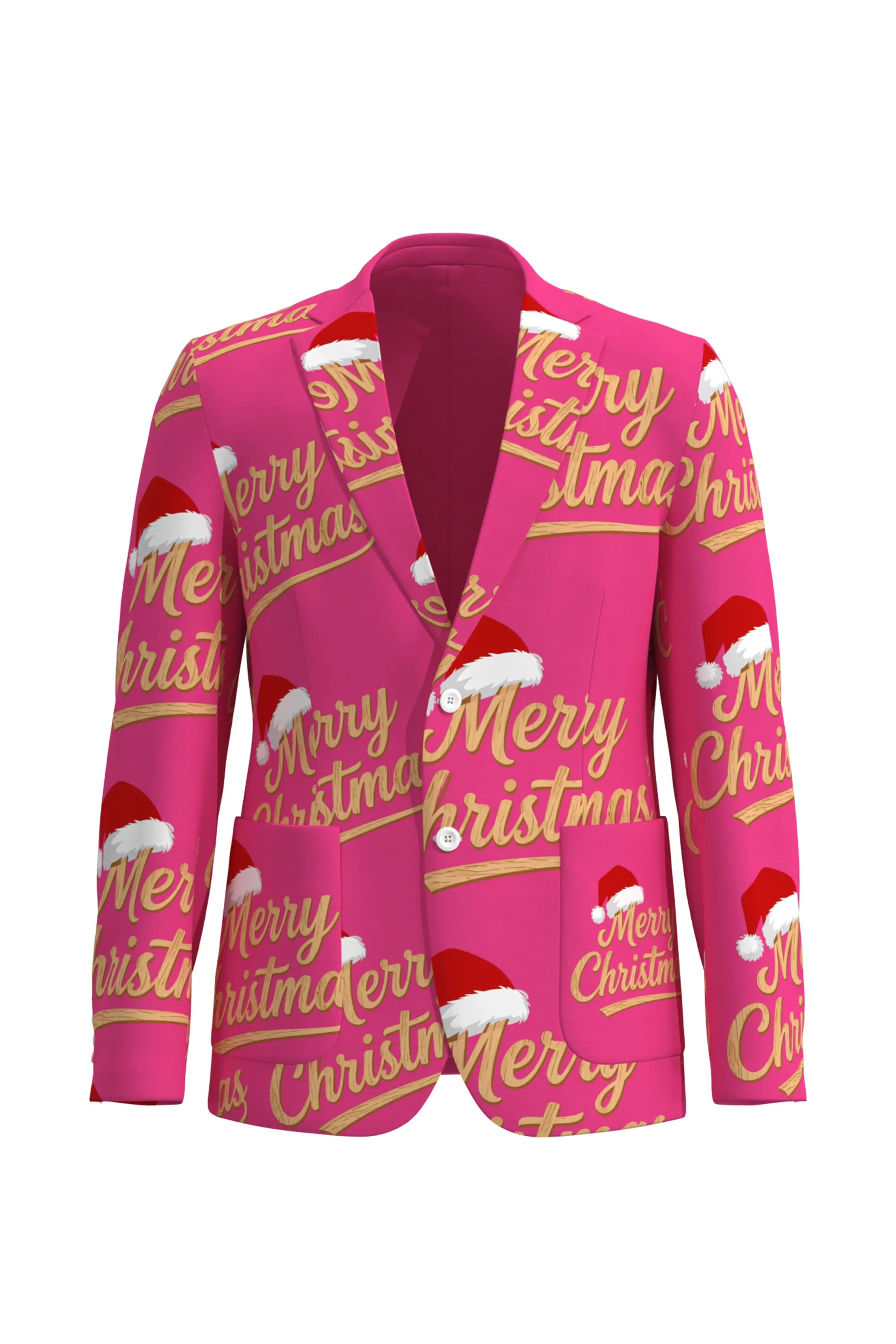 Men's Festive Graphics Christmas Eve Party 2 Piece Suit