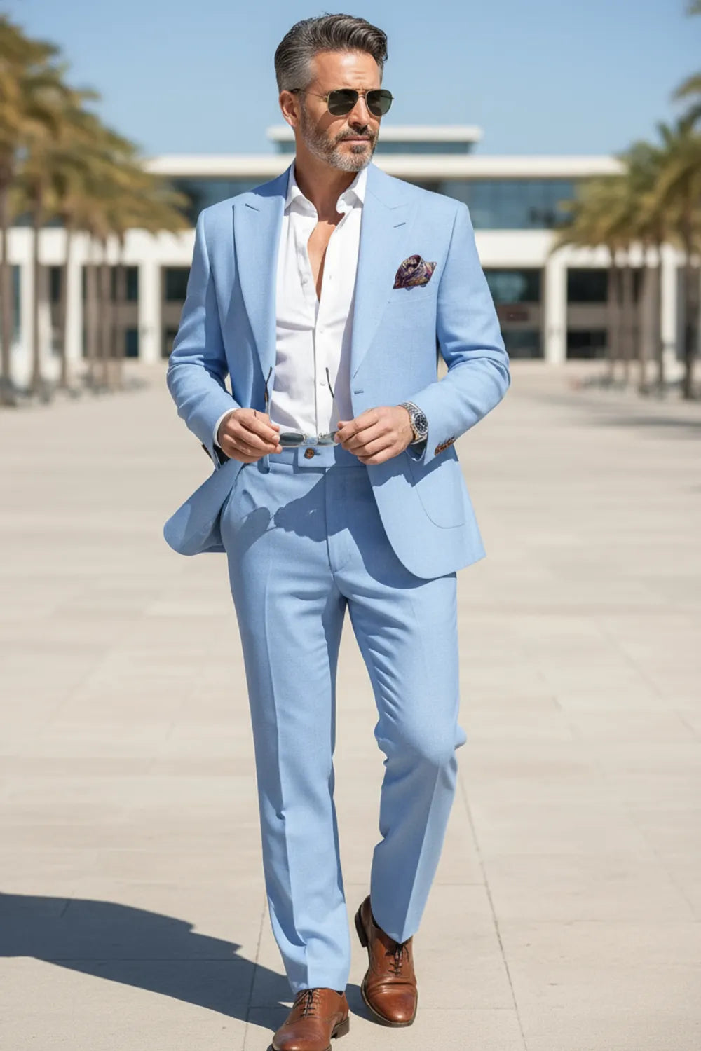 Men's Italian‑Cut Linen 2 Piece Suits