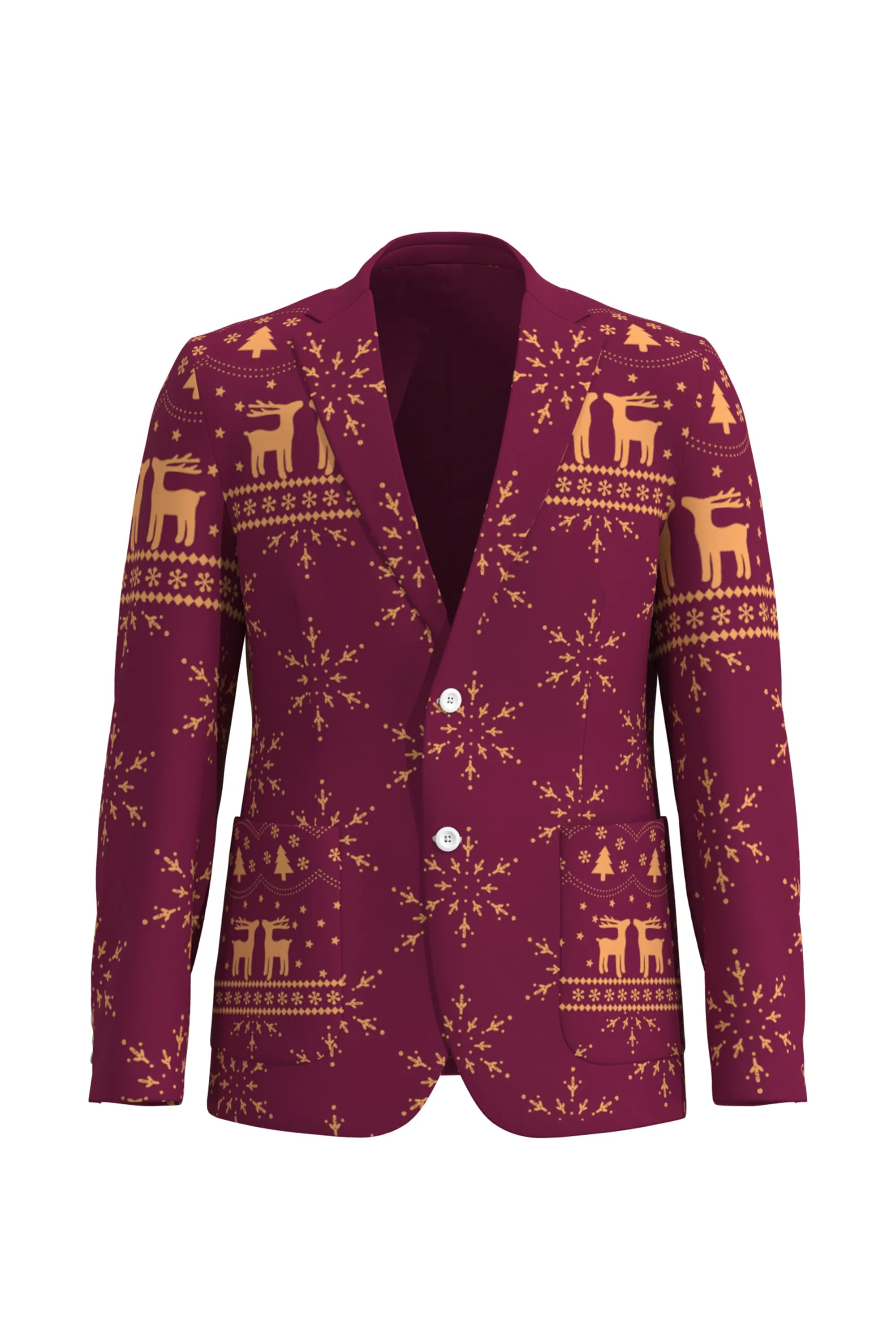 Men's Snowflake Christmas Eve Party 2 Piece Suit