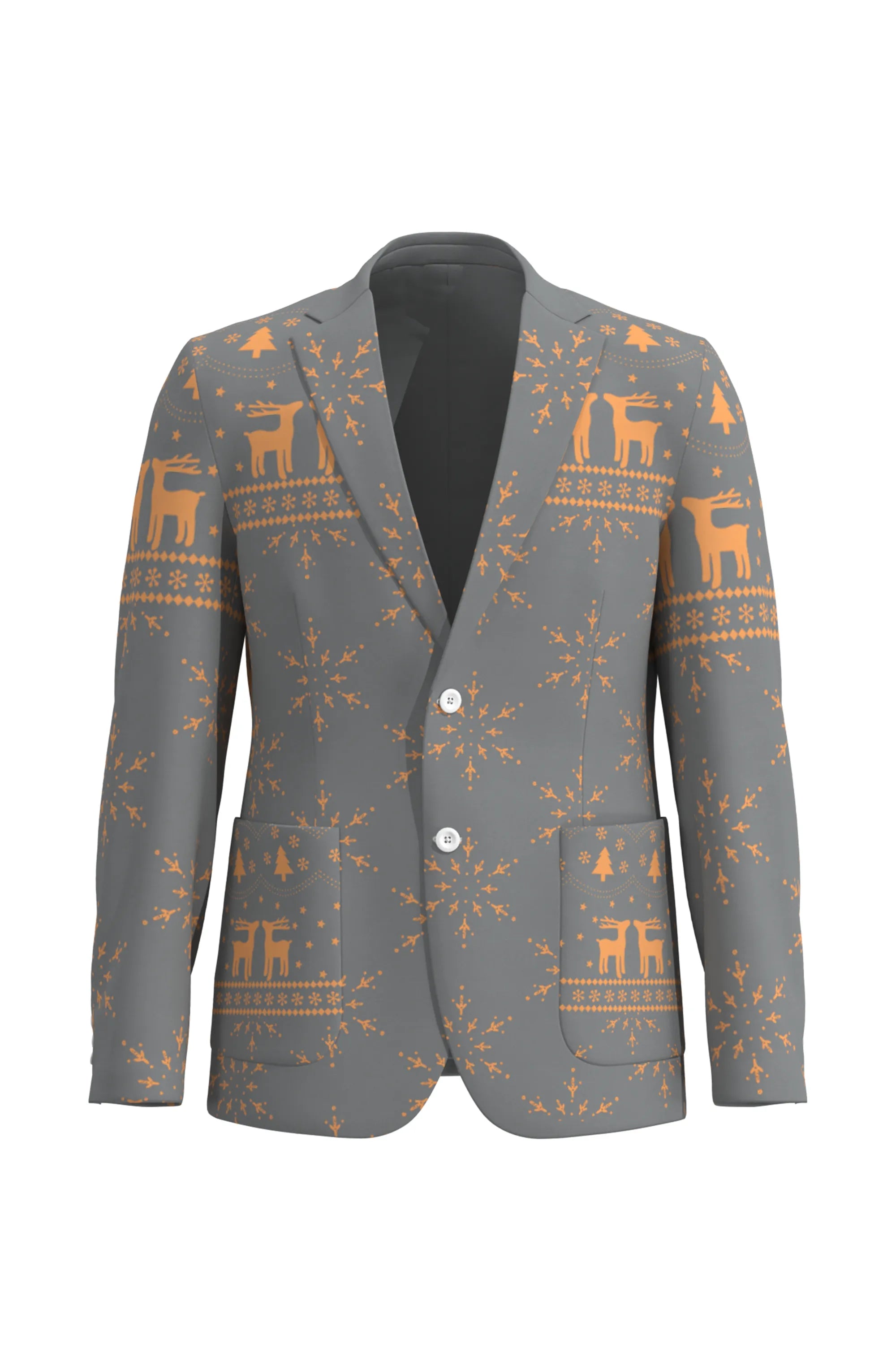 Men's Snowflake Christmas Eve Party 2 Piece Suit