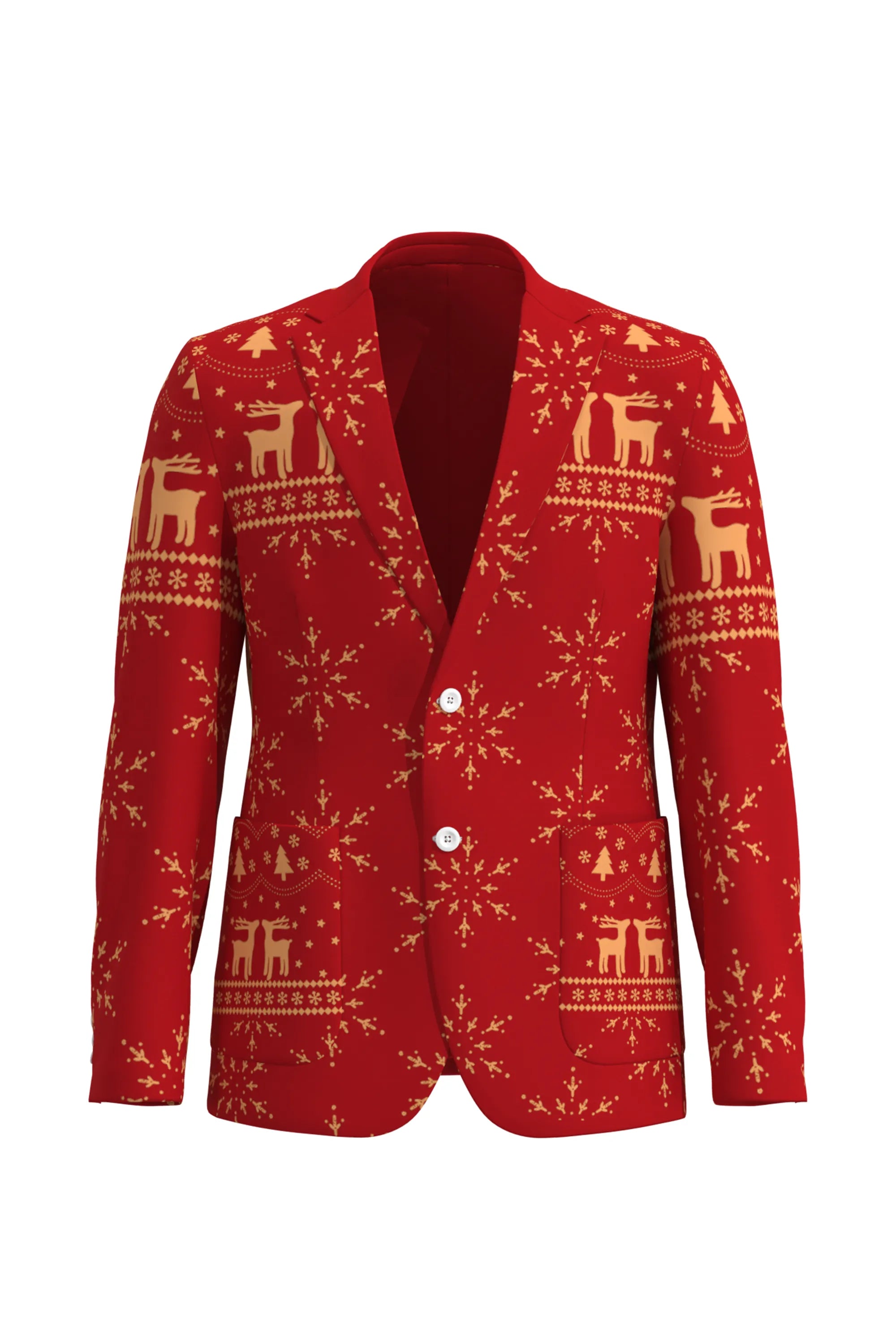 Men's Snowflake Christmas Eve Party 2 Piece Suit