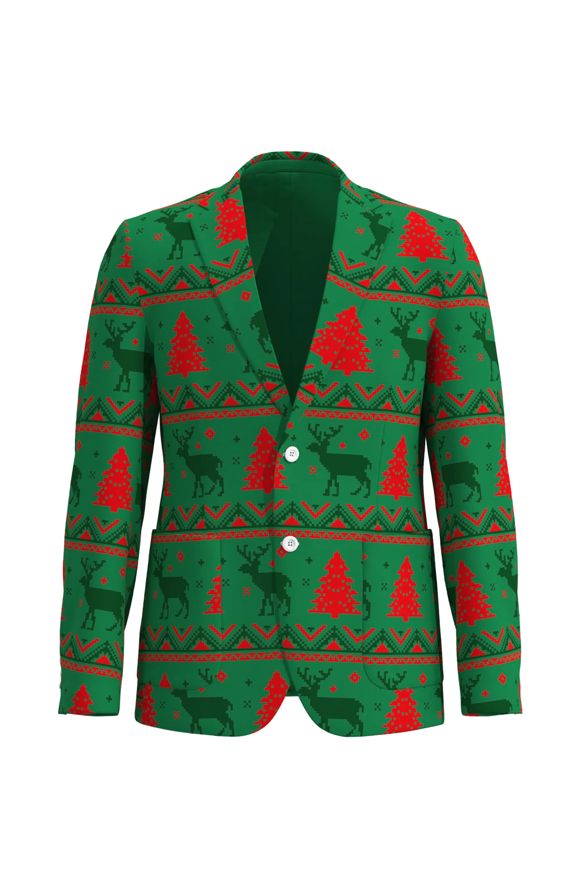 Men's Deer Animal Christmas Eve Party 2 Piece Suit