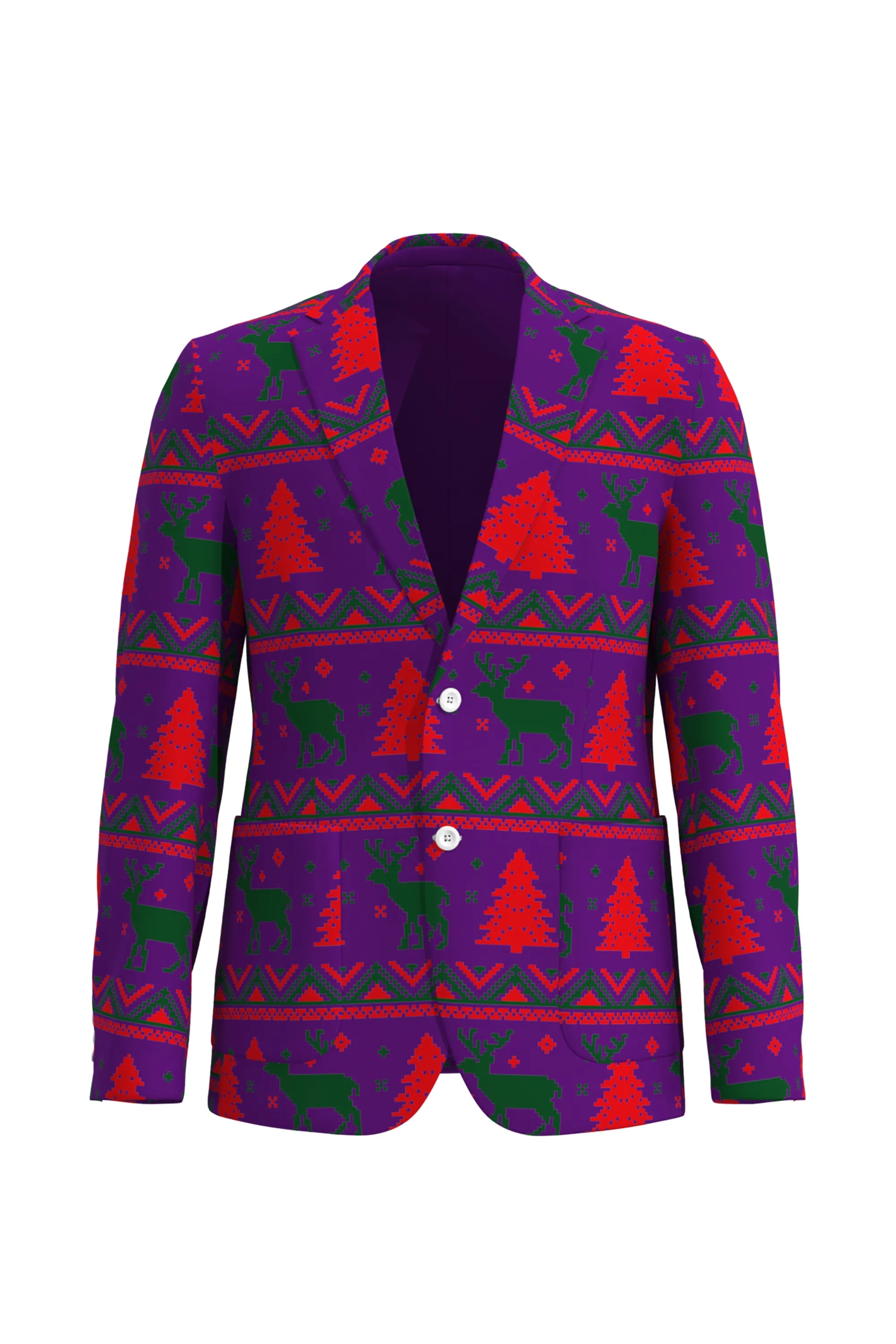 Men's Deer Animal Christmas Eve Party 2 Piece Suit