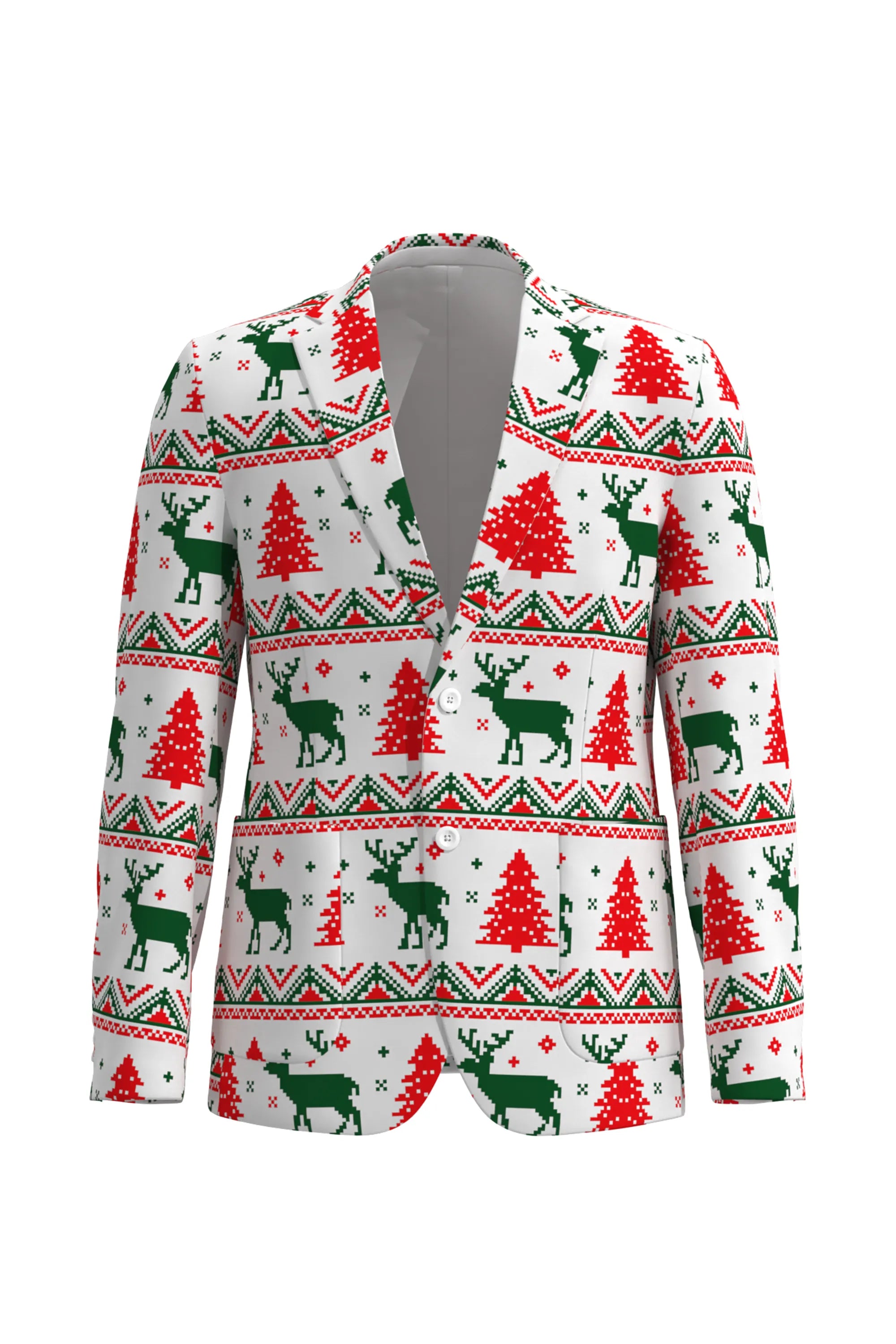Men's Deer Animal Christmas Eve Party 2 Piece Suit