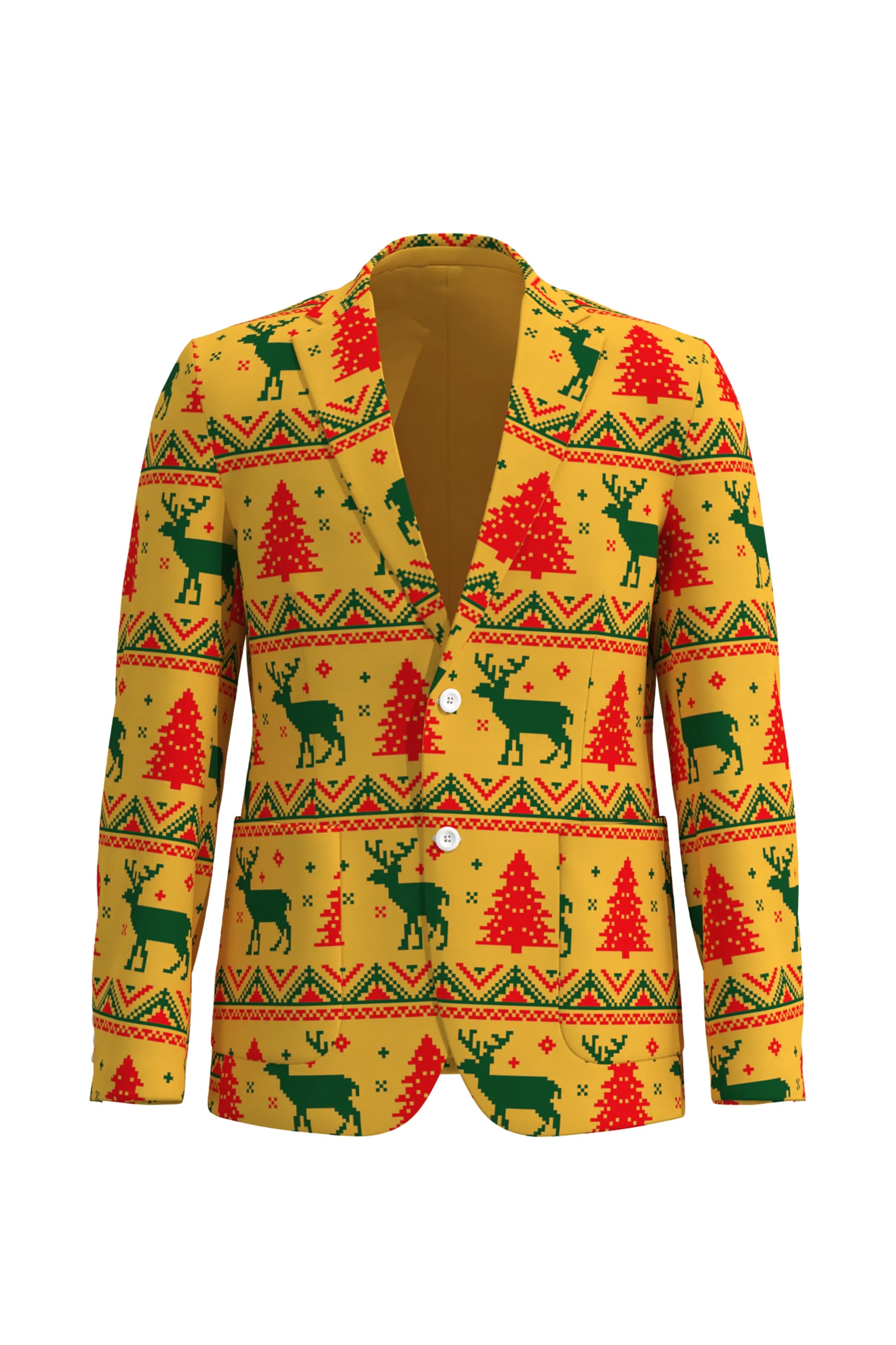Men's Deer Animal Christmas Eve Party 2 Piece Suit