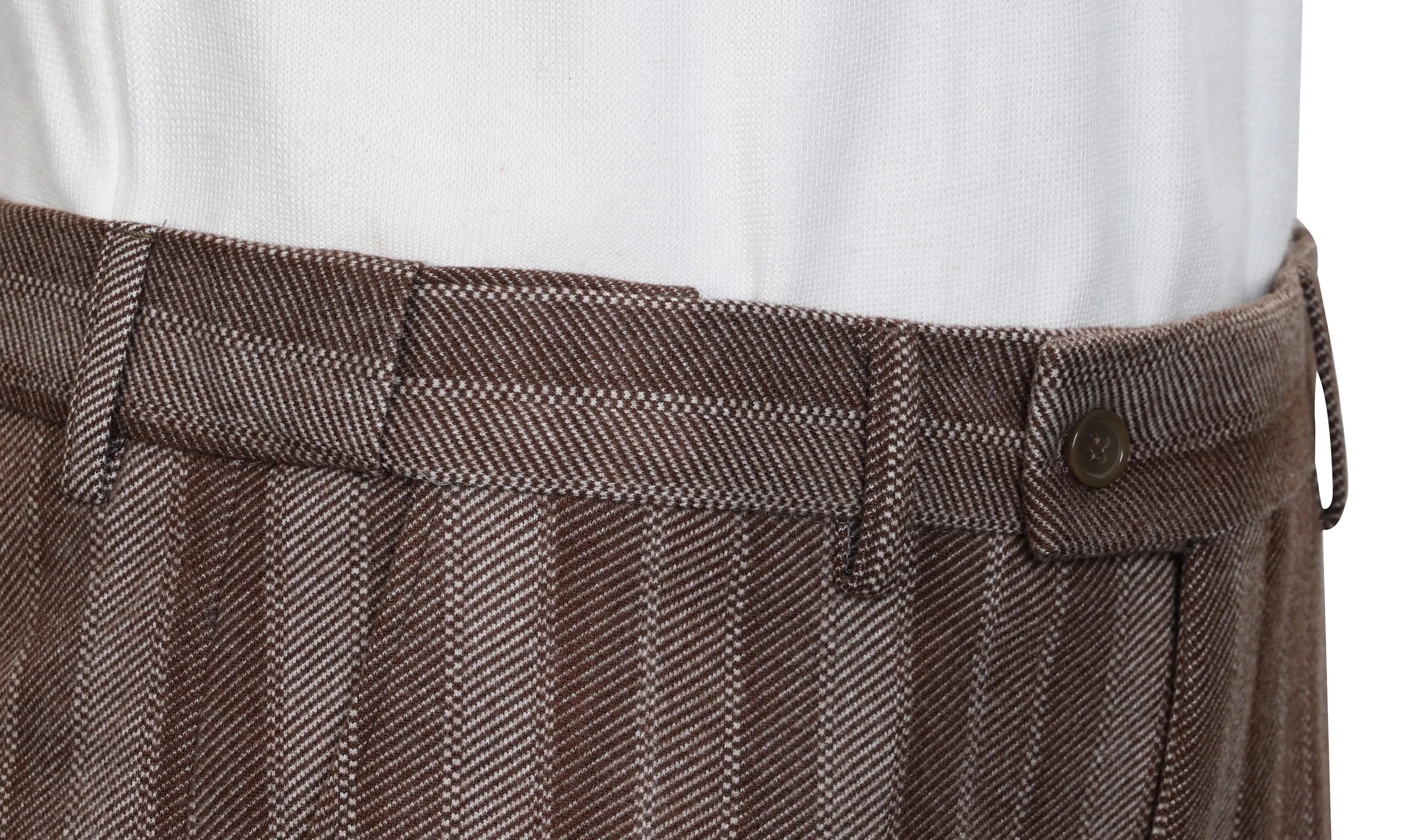 Men's Brown Stripe Herringbone 2 Piece Suits