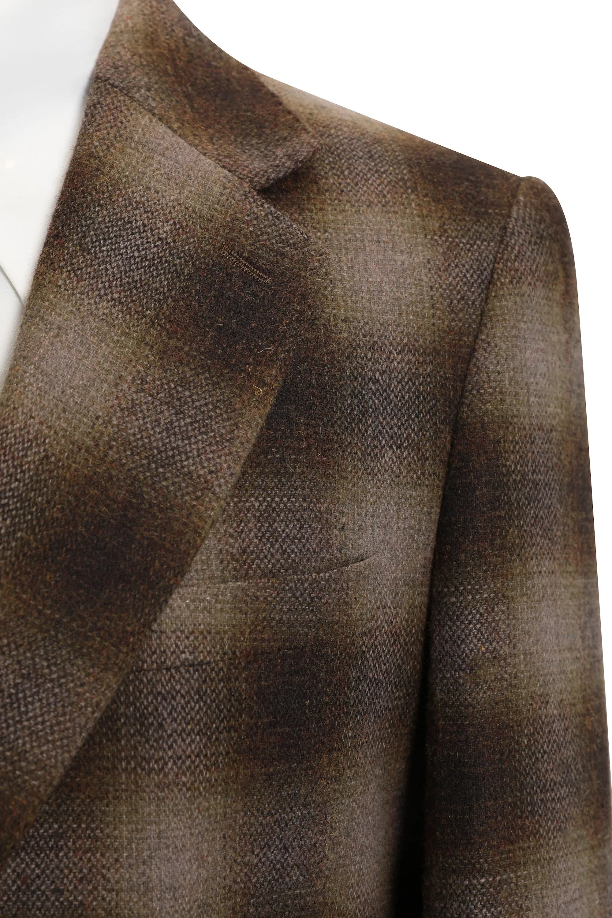 Men's Brown Plaid Herringbone 2 Piece Suits
