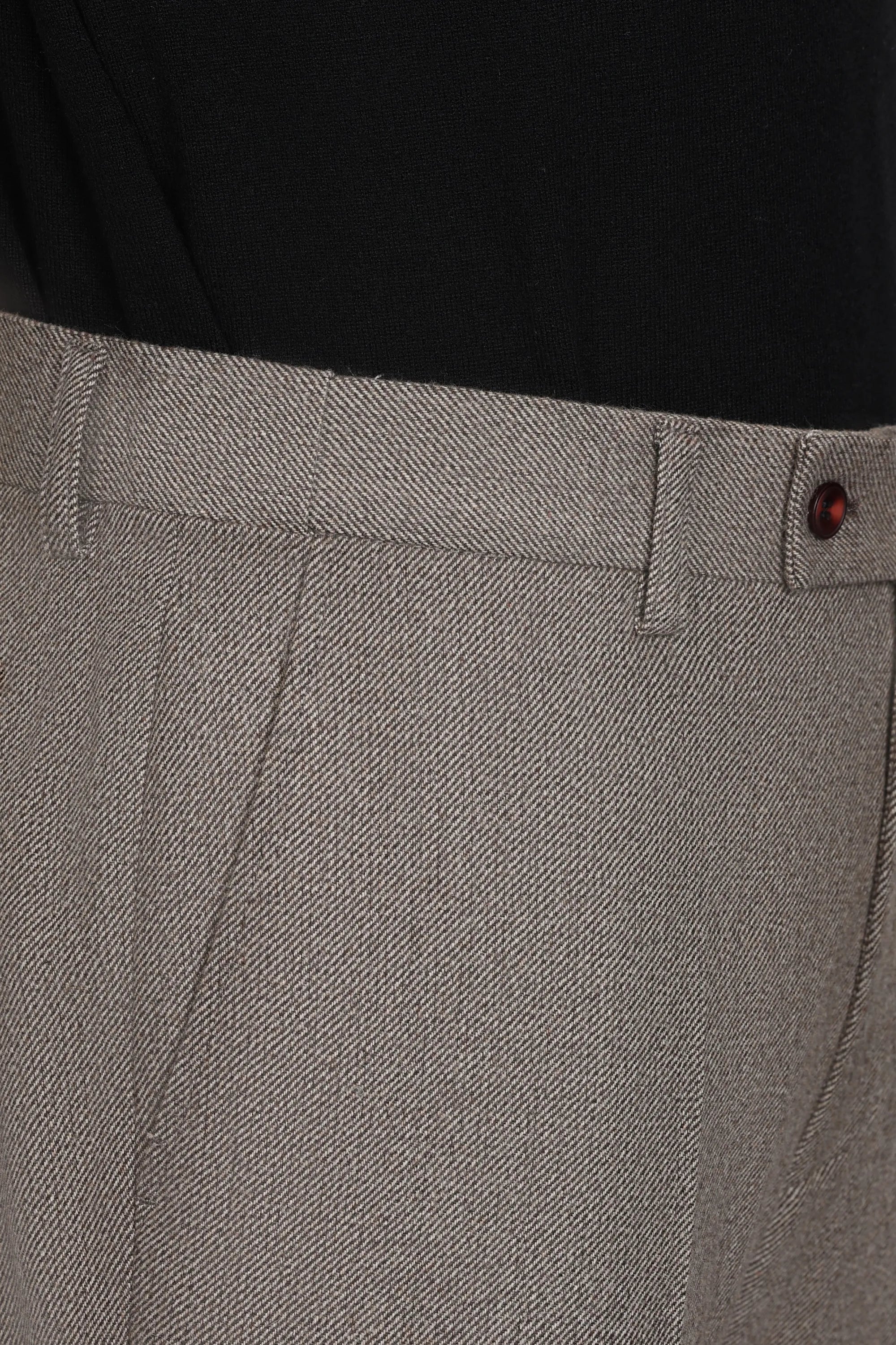 Men's Brown Wool Herringbone 3 Piece Suit