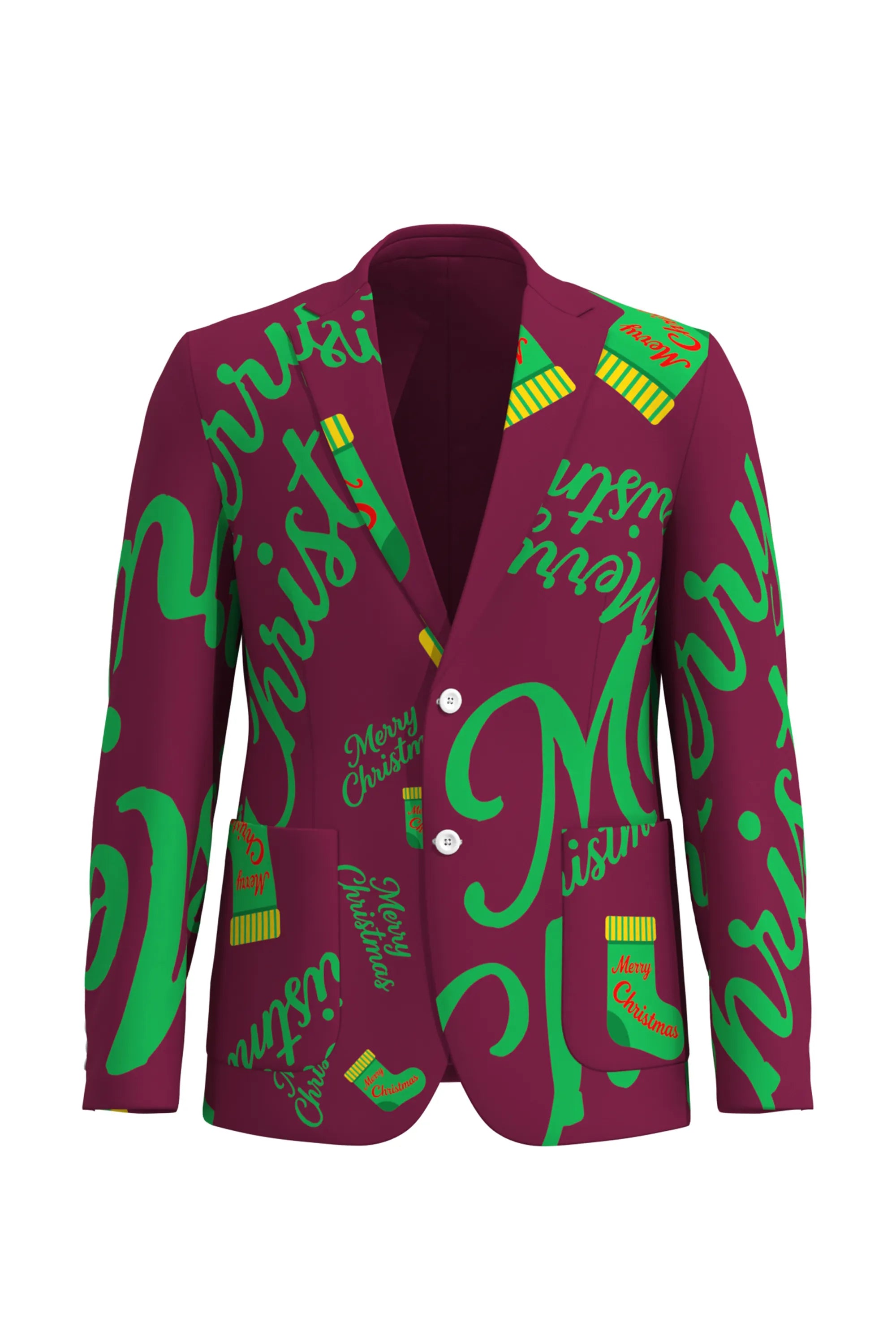 Men's Funny Fancy Christmas Eve Party 2 Piece Suit