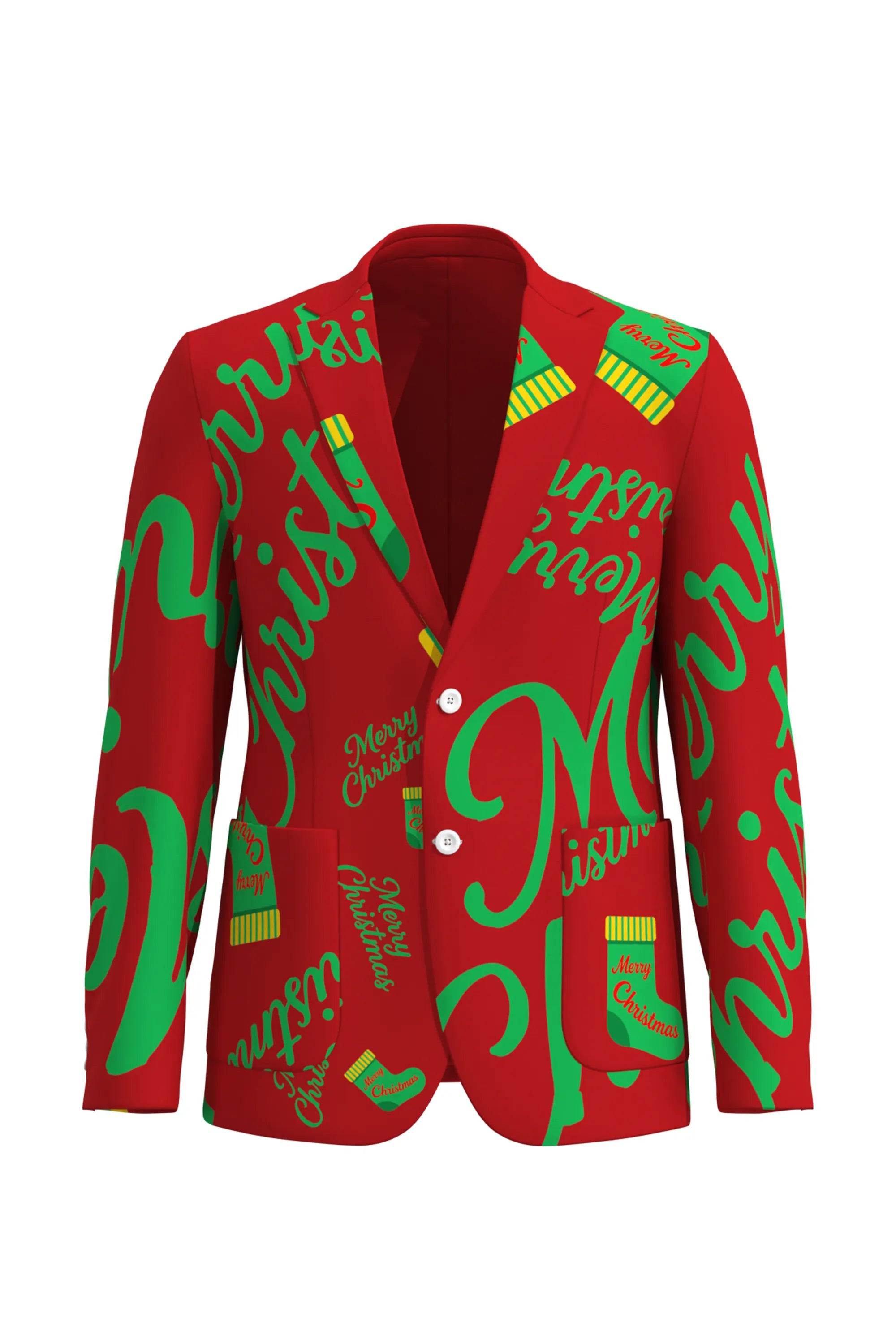 Men's Funny Fancy Christmas Eve Party 2 Piece Suit