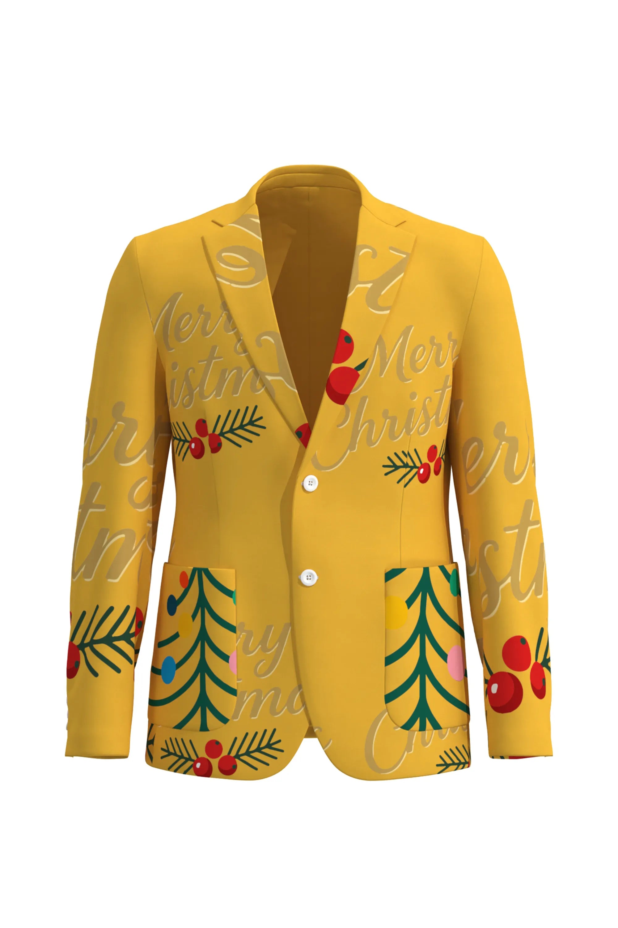 Men's Funny Pattern Christmas Eve Party 2 Piece Suit