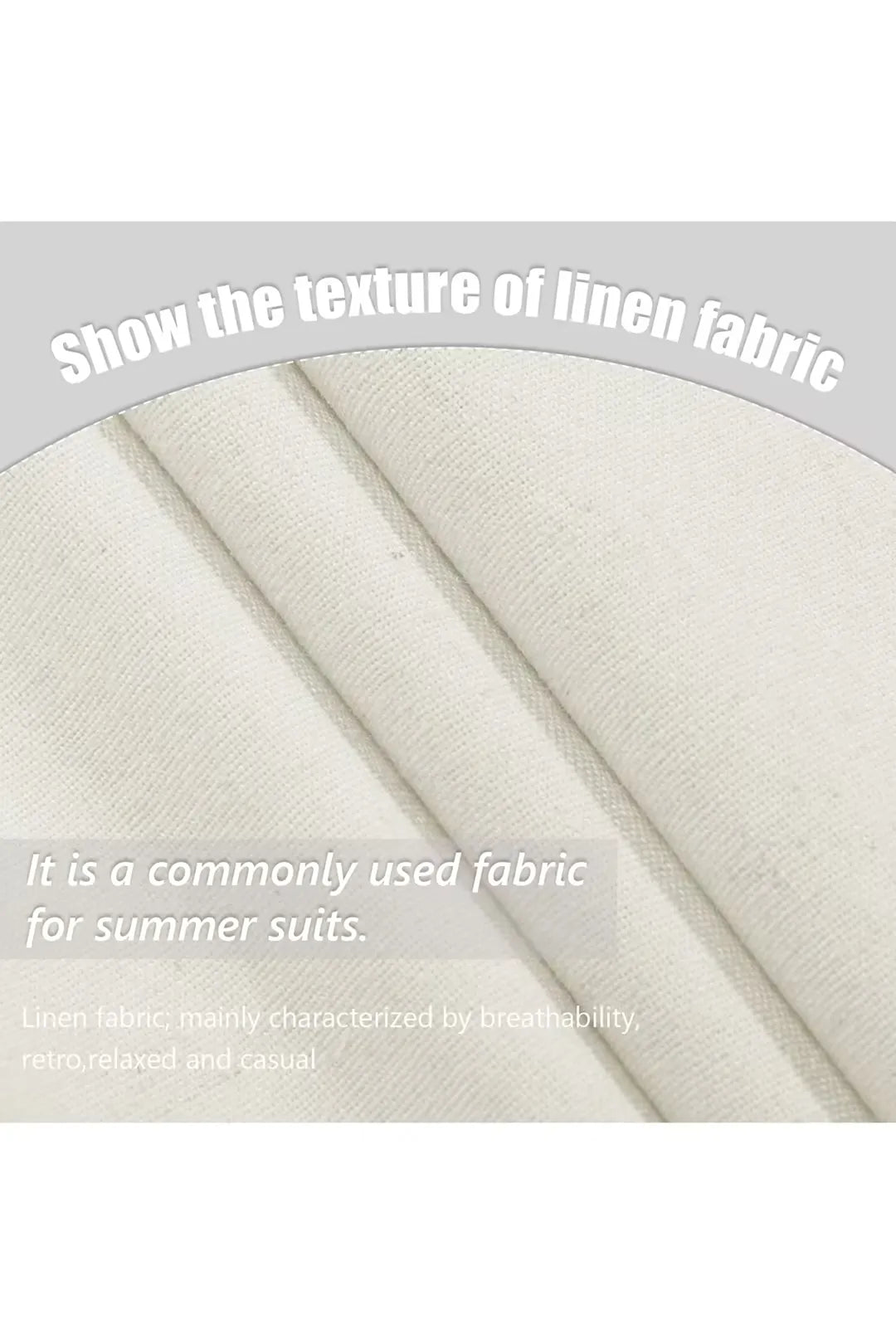 Ivory linen fabric texture ideal for lightweight casual formal suits