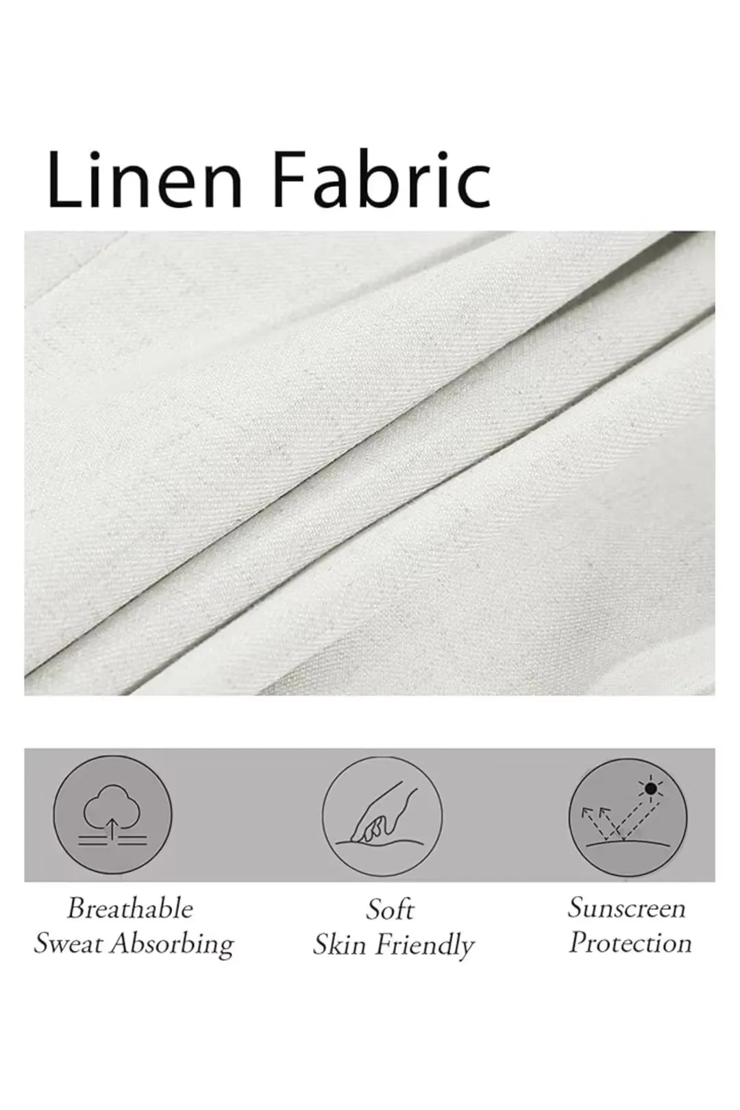 Breathable ivory linen fabric detail from men's slim fit 2 piece summer suit.