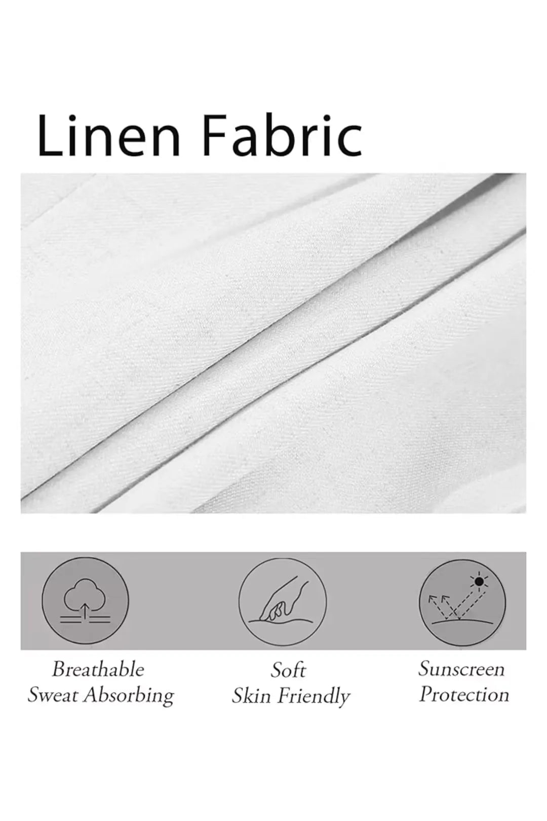 Breathable white linen fabric detail from men's slim fit 2 piece summer suit.