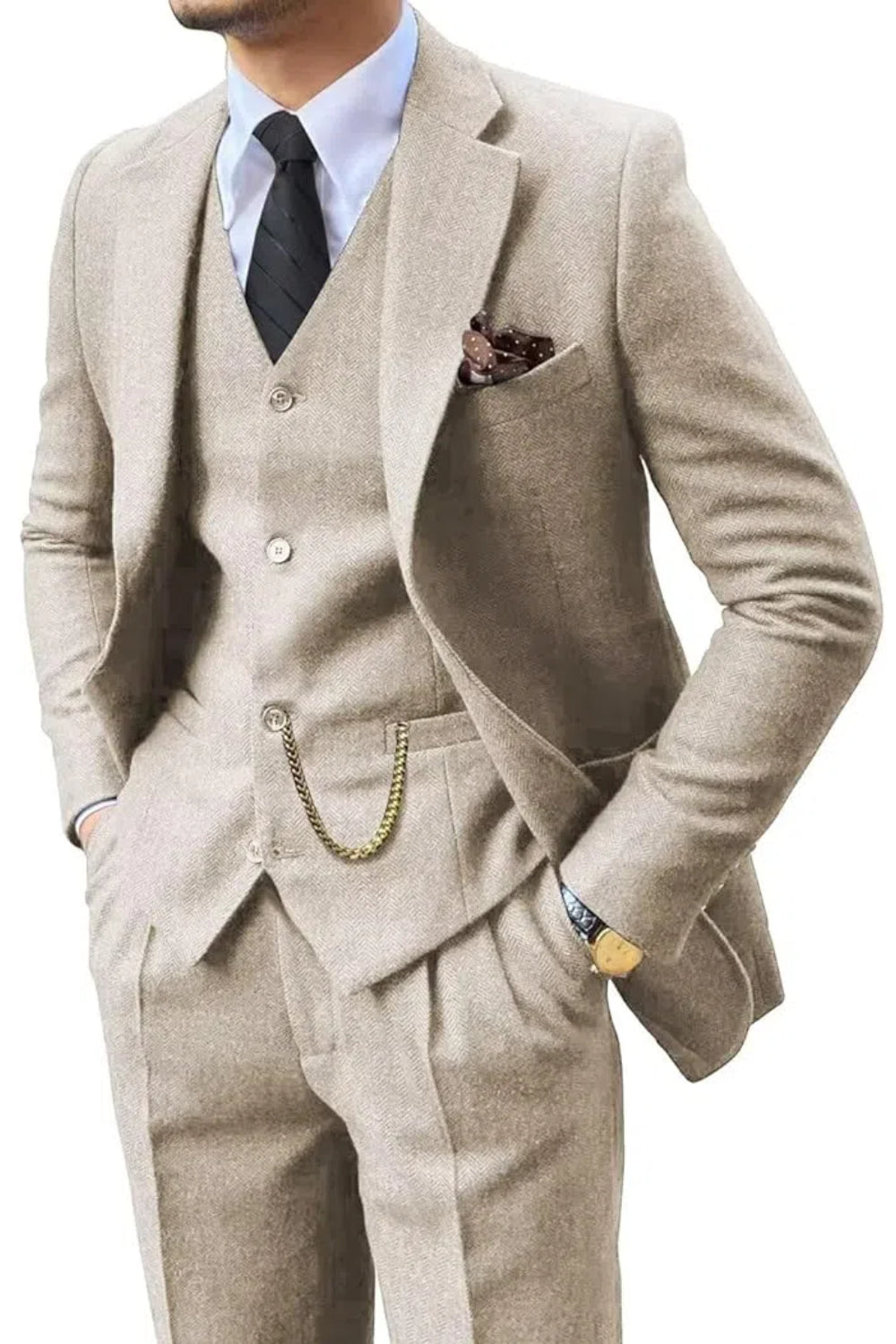 Big And Tall Suits Tailored In Warm Herringbone Tweed Suit Wehilion®