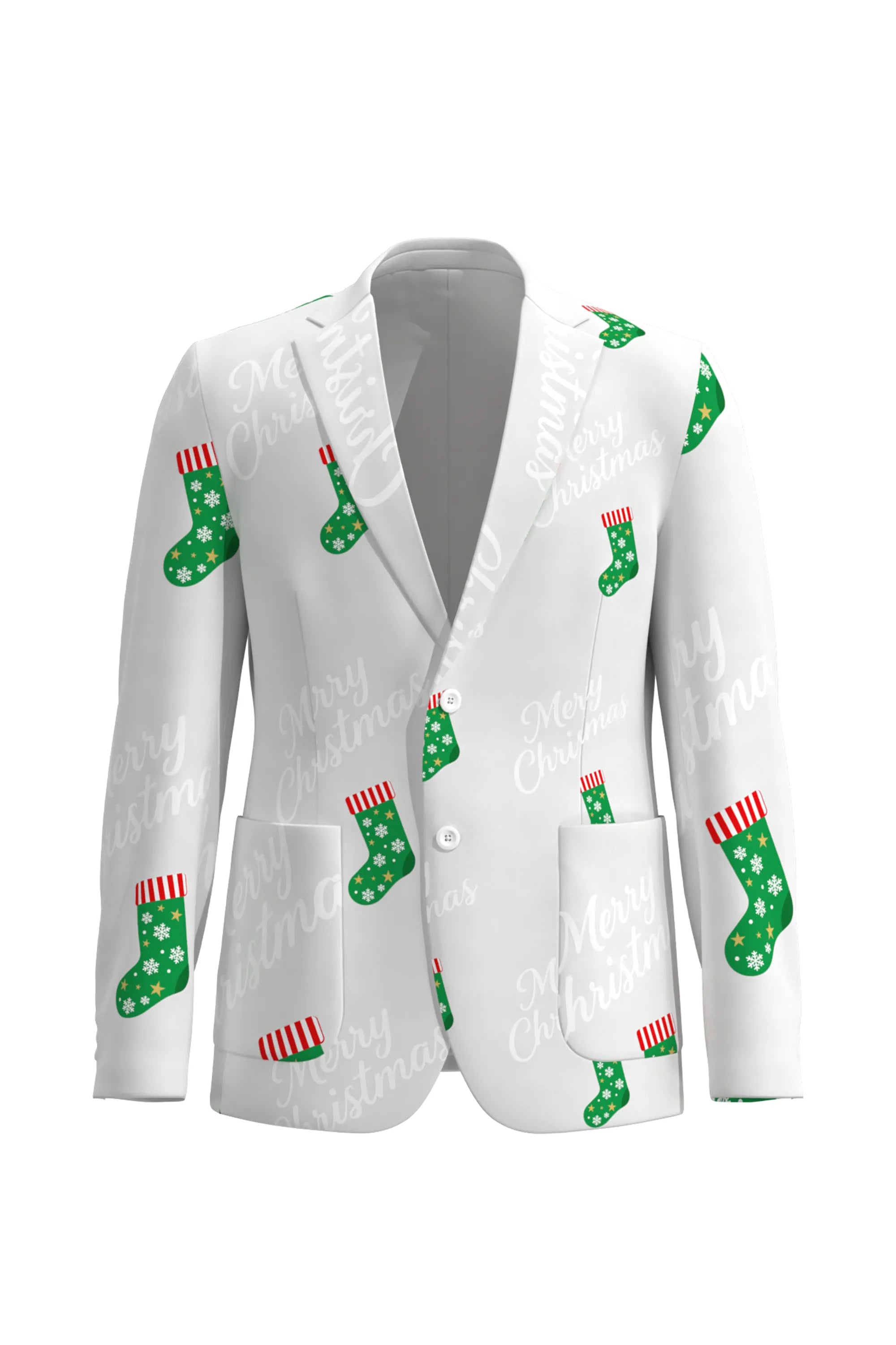 Men's Funny Pattern Christmas Eve Party 2 Piece Suit