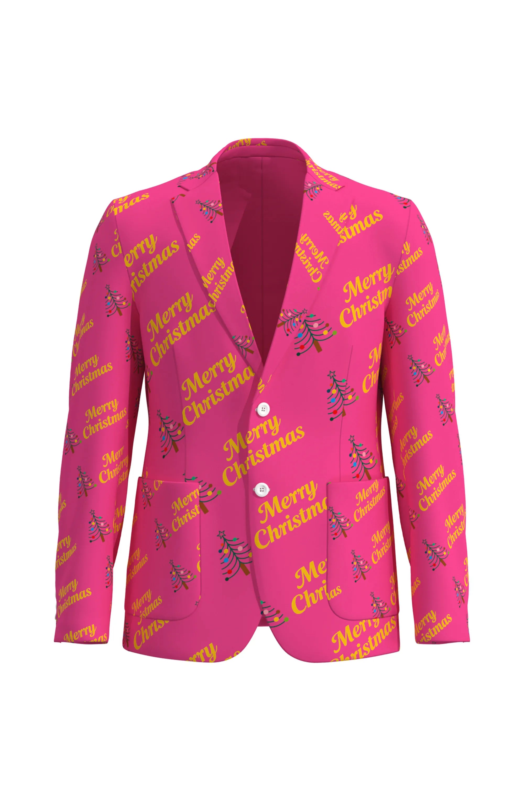 Men's Funny Printed Christmas Eve Party 2 Piece Suit