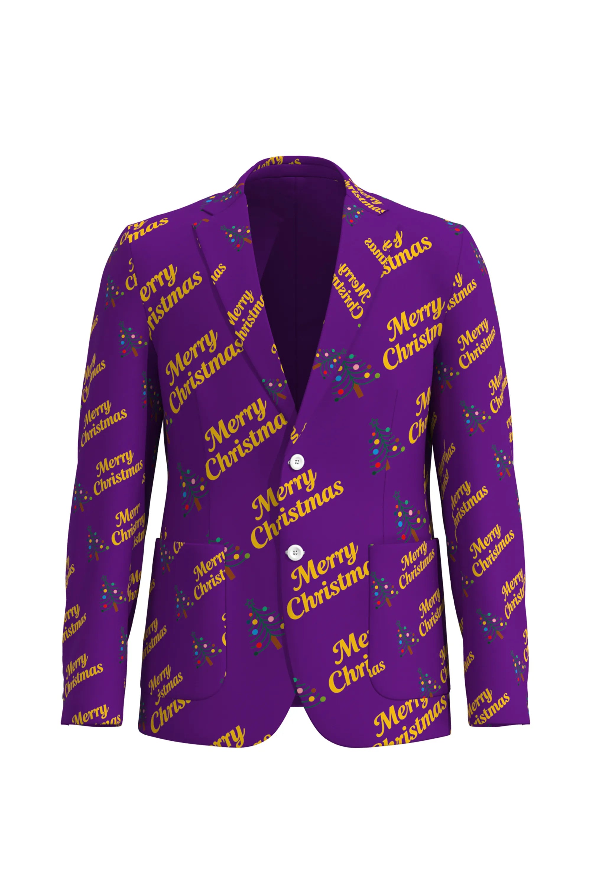 Men's Funny Printed Christmas Eve Party 2 Piece Suit