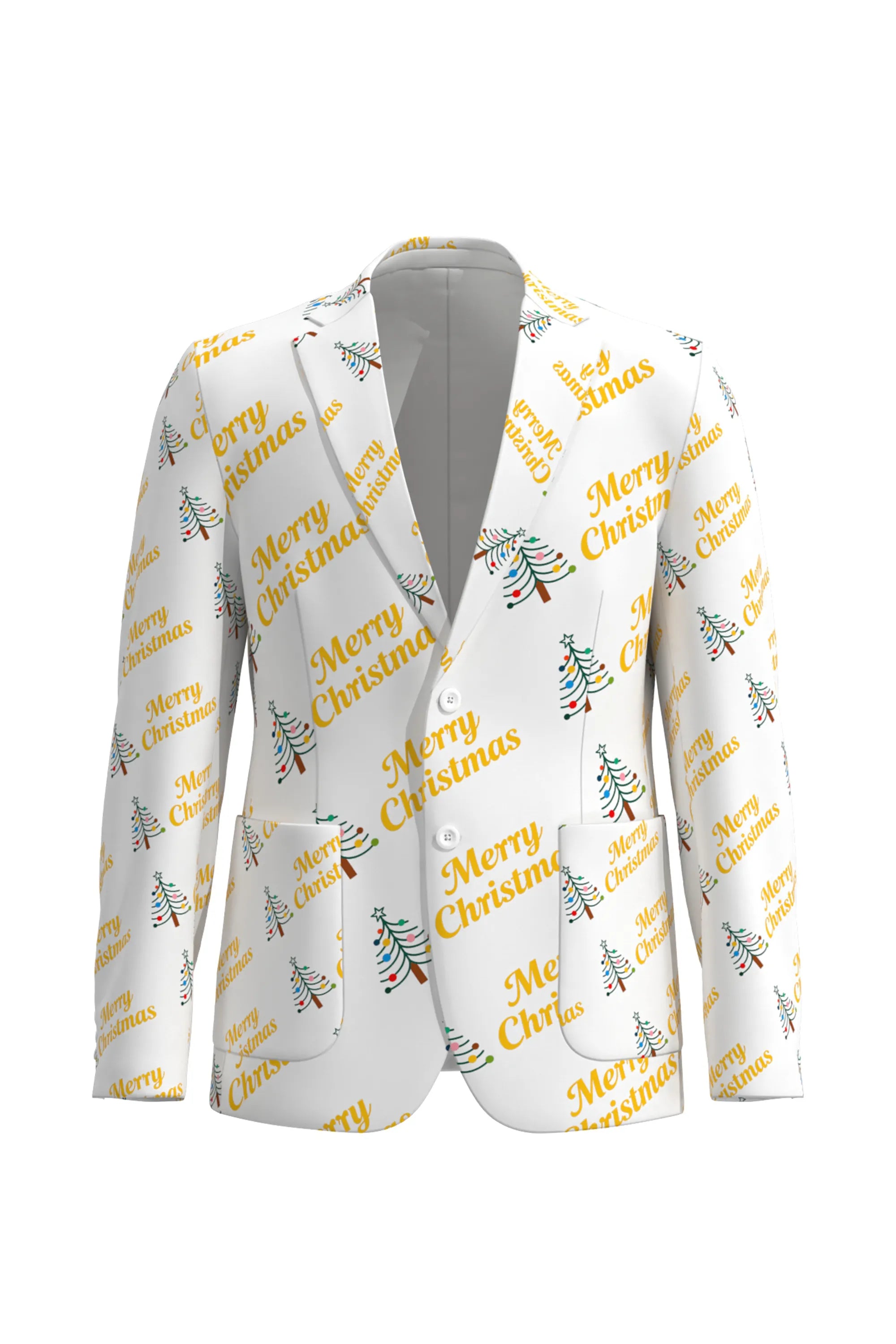 Men's Funny Printed Christmas Eve Party 2 Piece Suit