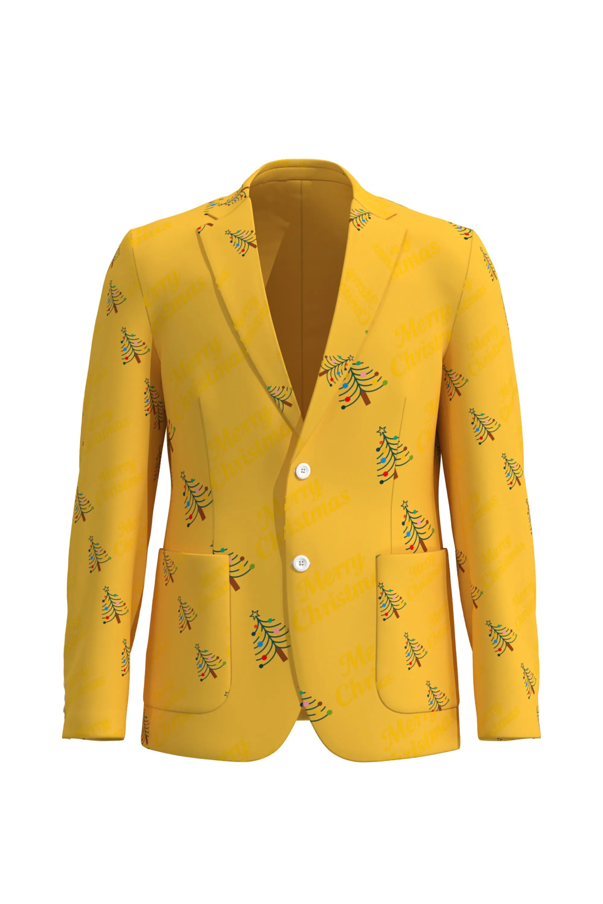 Men's Funny Printed Christmas Eve Party 2 Piece Suit