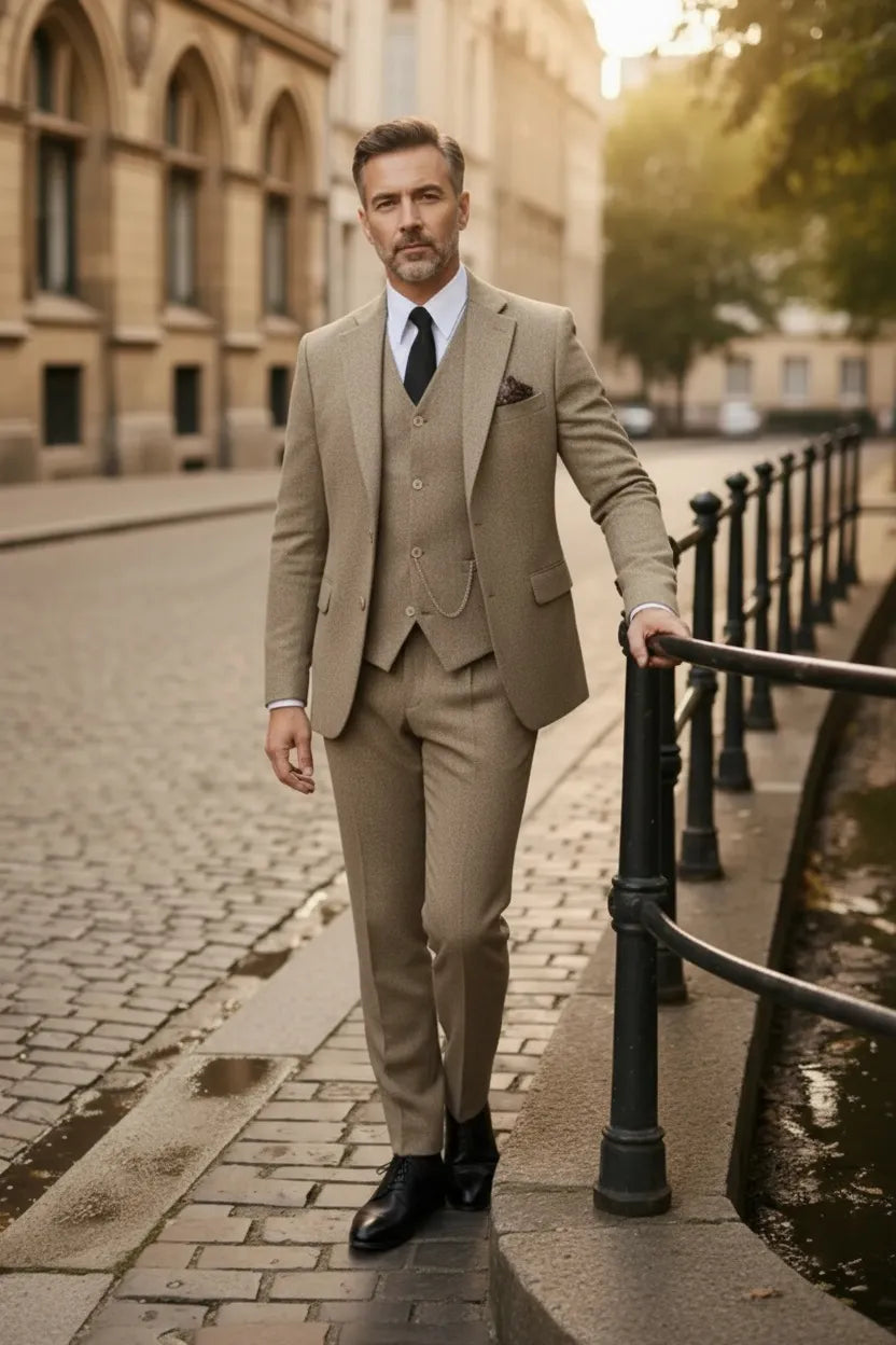 Men's Windsor Heritage Herringbone 3 Piece Suit