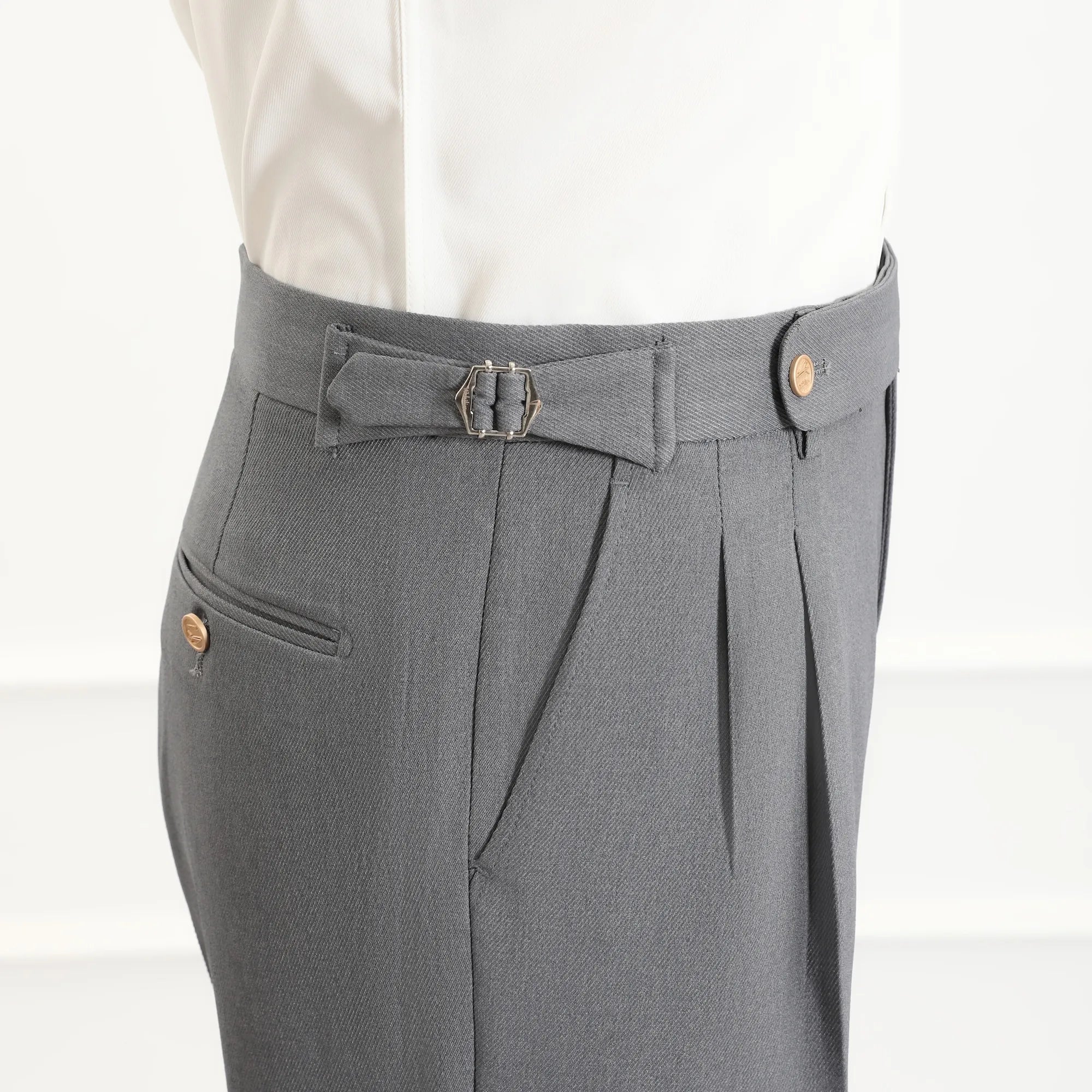 Men's Grey Double-Breasted 2 Piece Suits