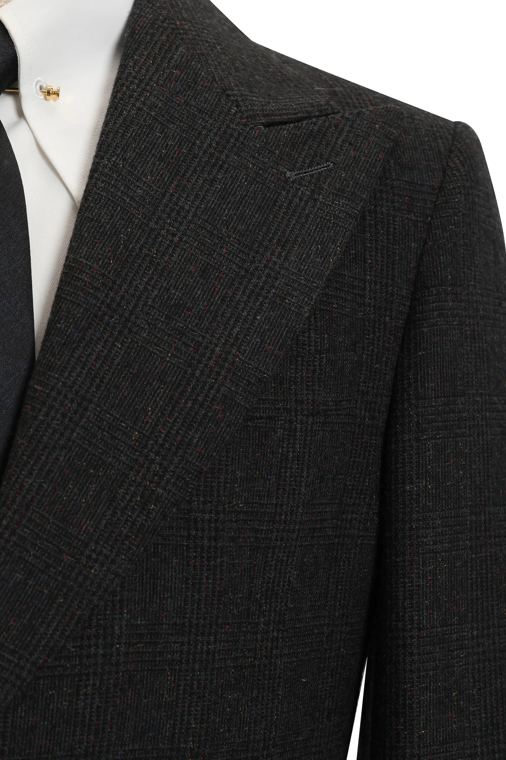 Men's Grey Peak Lapel Herringbone 2 Piece Suits